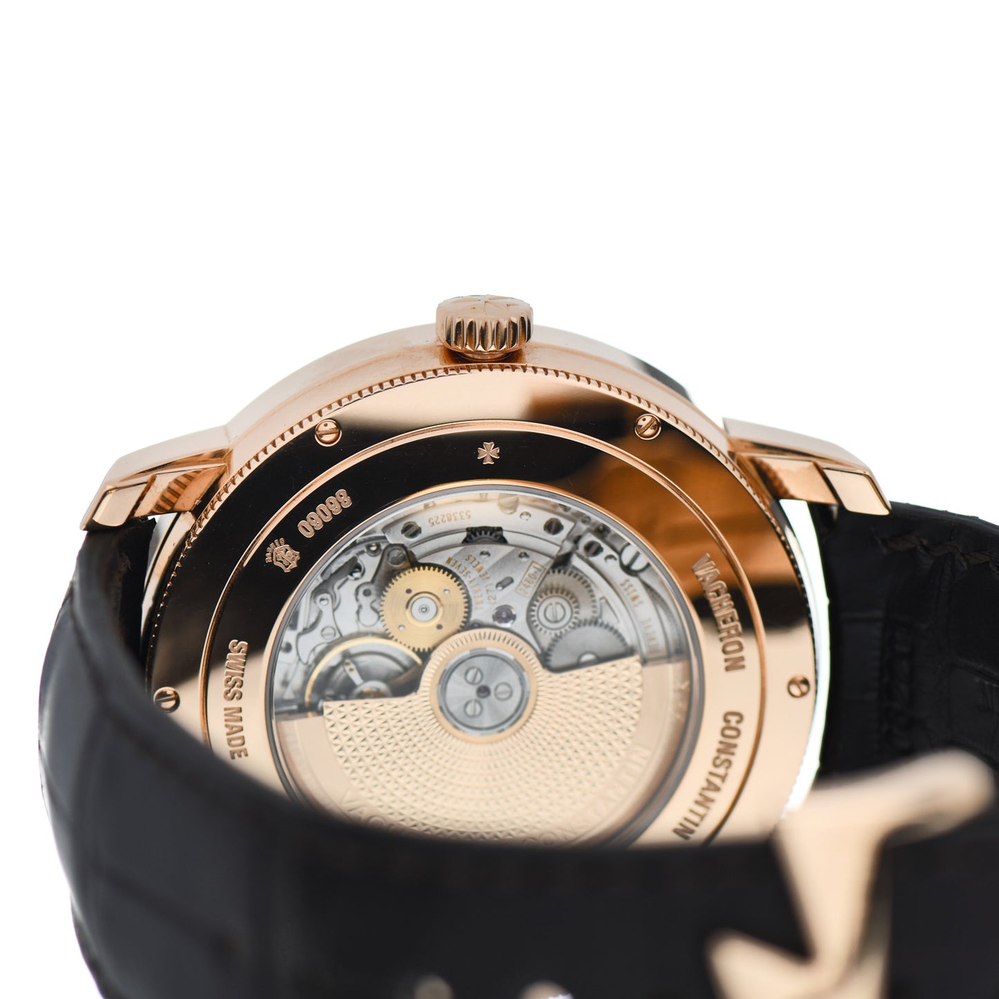 18K Pink Gold Alligator 42.5mm Traditionnelle World Time Automatic Watch 86060