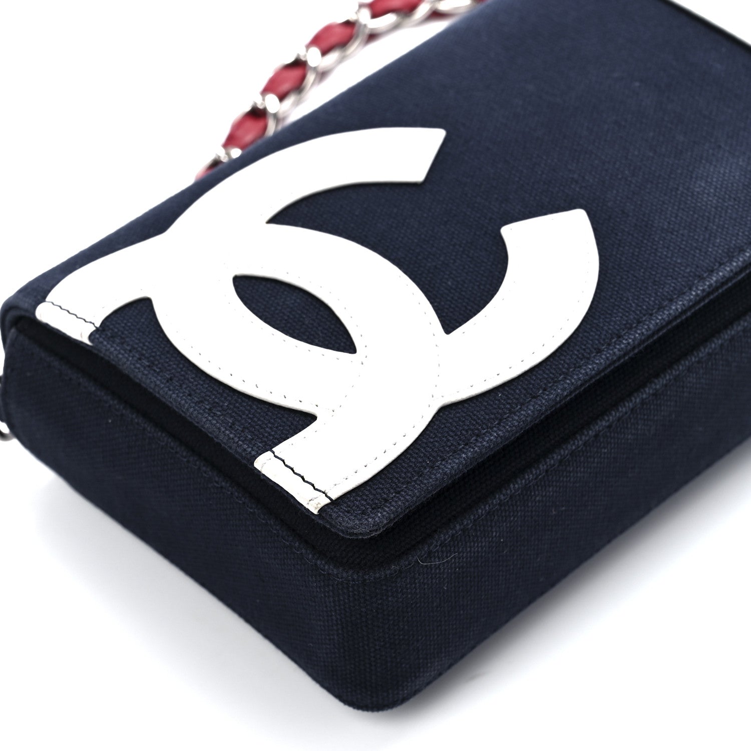 Chanel Canvas Metallic Lambskin Chocolate Bar N°5 Bag Navy Blue 10 of 11