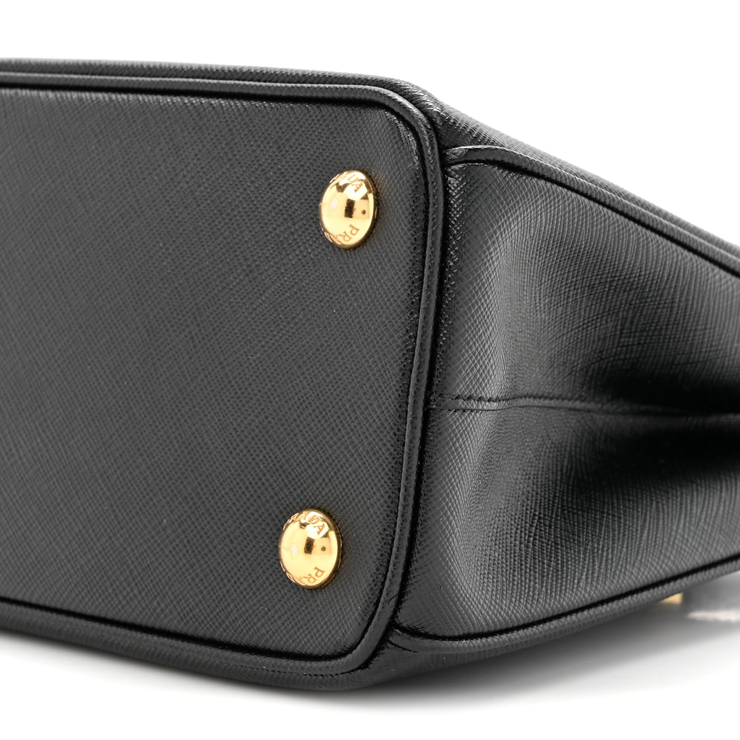 Saffiano Lux Micro Galleria Shoulder Bag Black