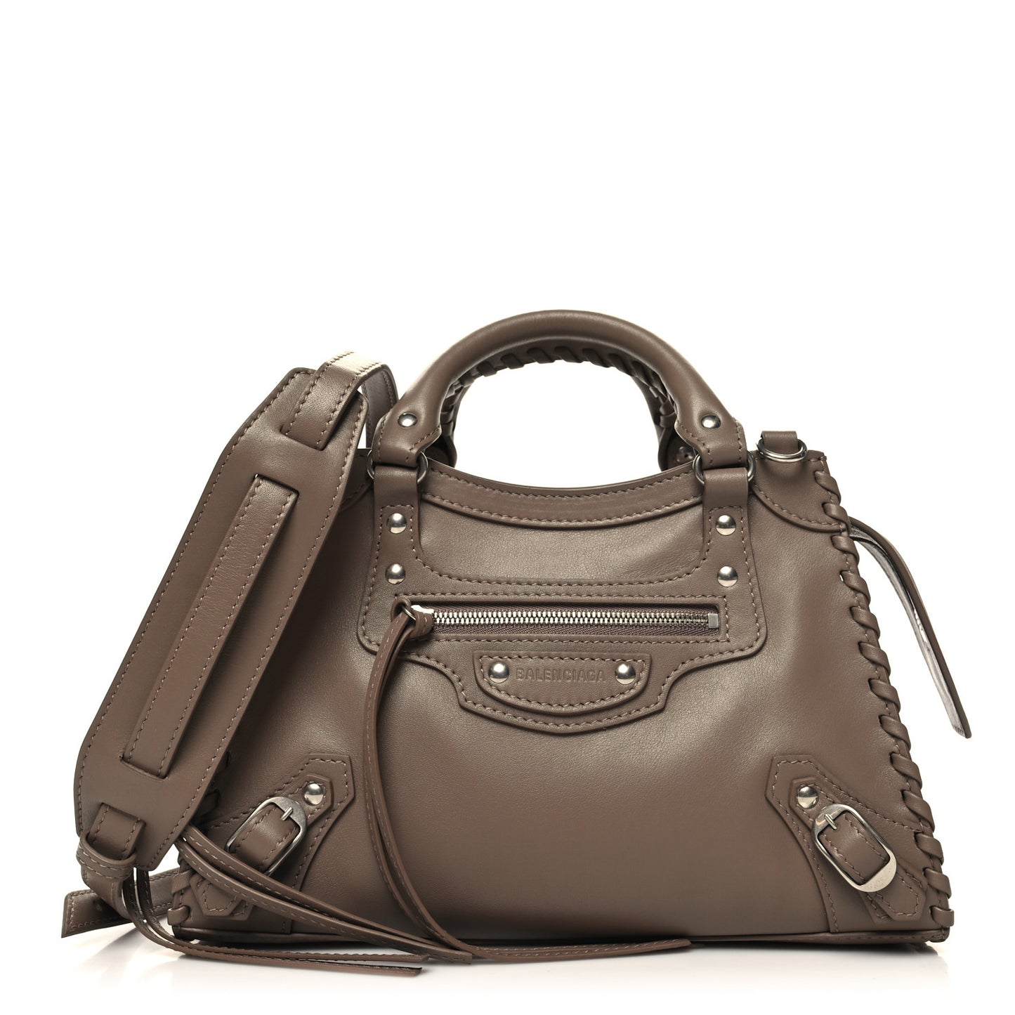 Smooth Calfskin Silver Hardware XS Neo Classic City Dark Mink Grey