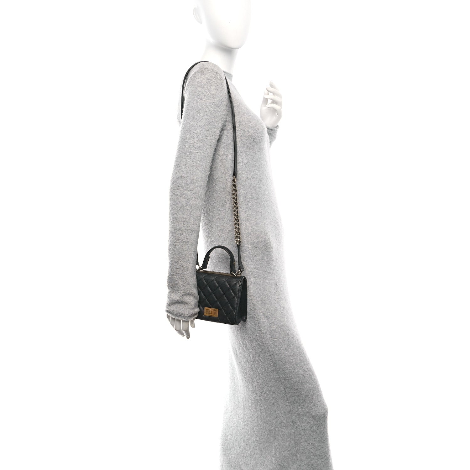 Chanel Goatskin Quilted Small Rita Top Handle Flap Black 2 of 11