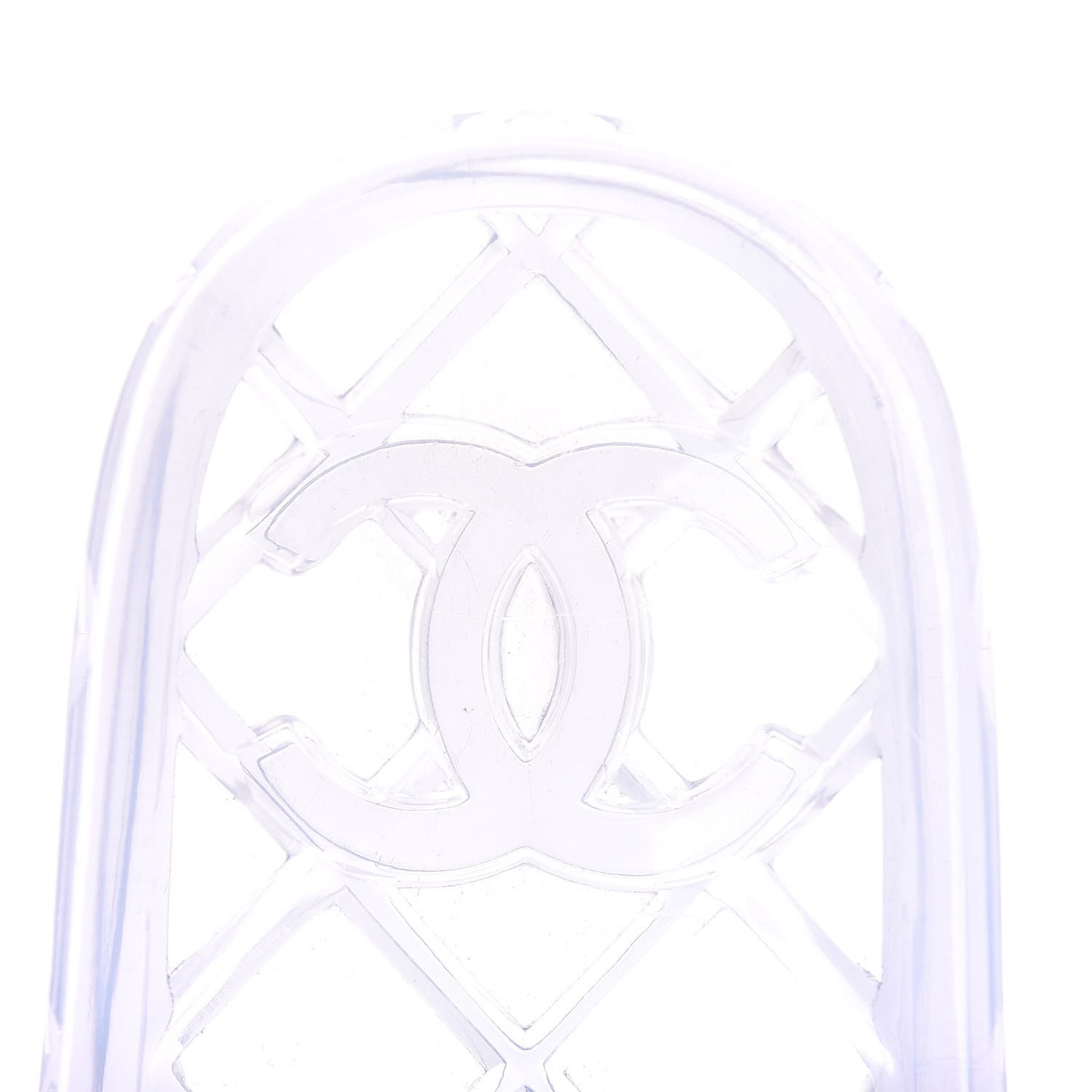 PVC Transparent CC Flat Slide Sandals 40 White