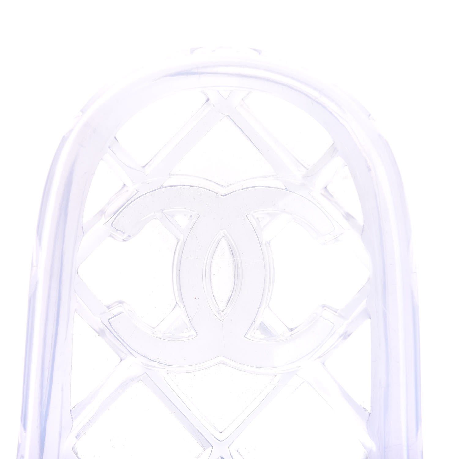 Chanel PVC Transparent CC Flat Slide Sandals 40 White 8 of 9