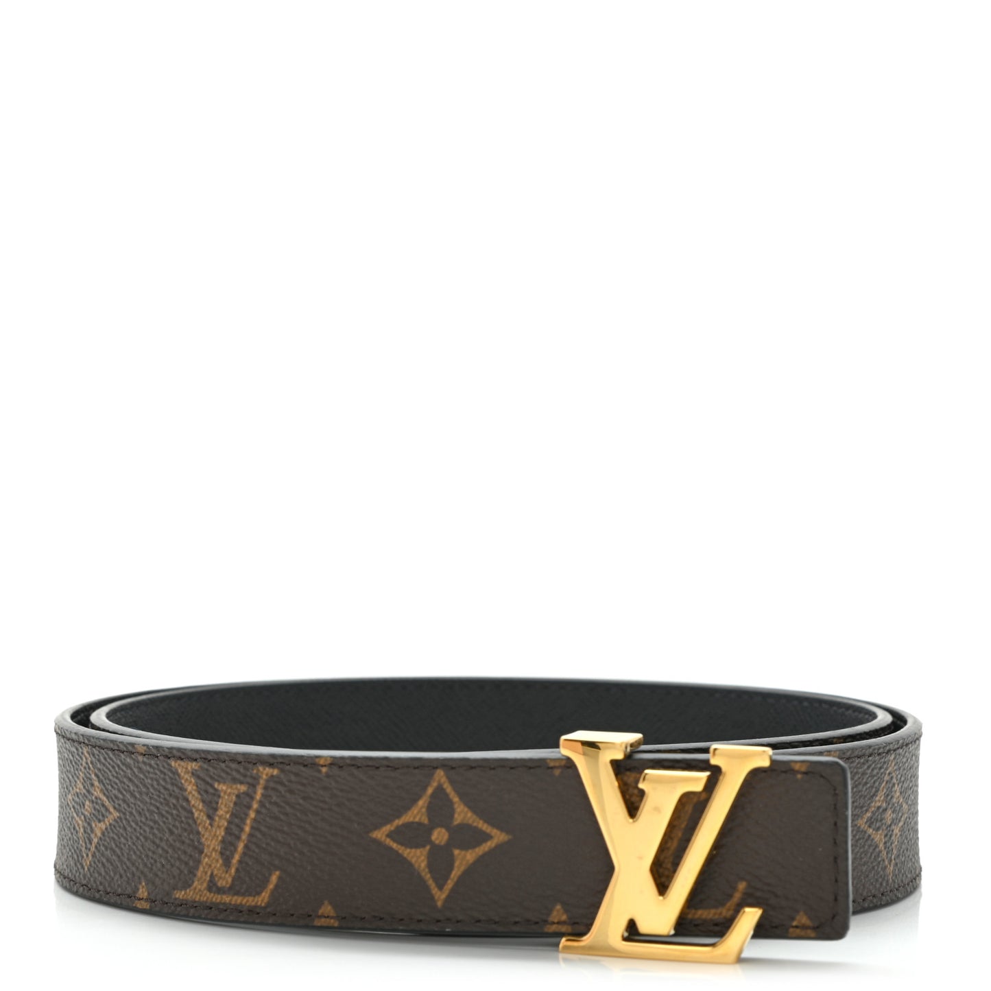 Calfskin Monogram 30mm LV Initiales Reversible Belt 85 34 Black