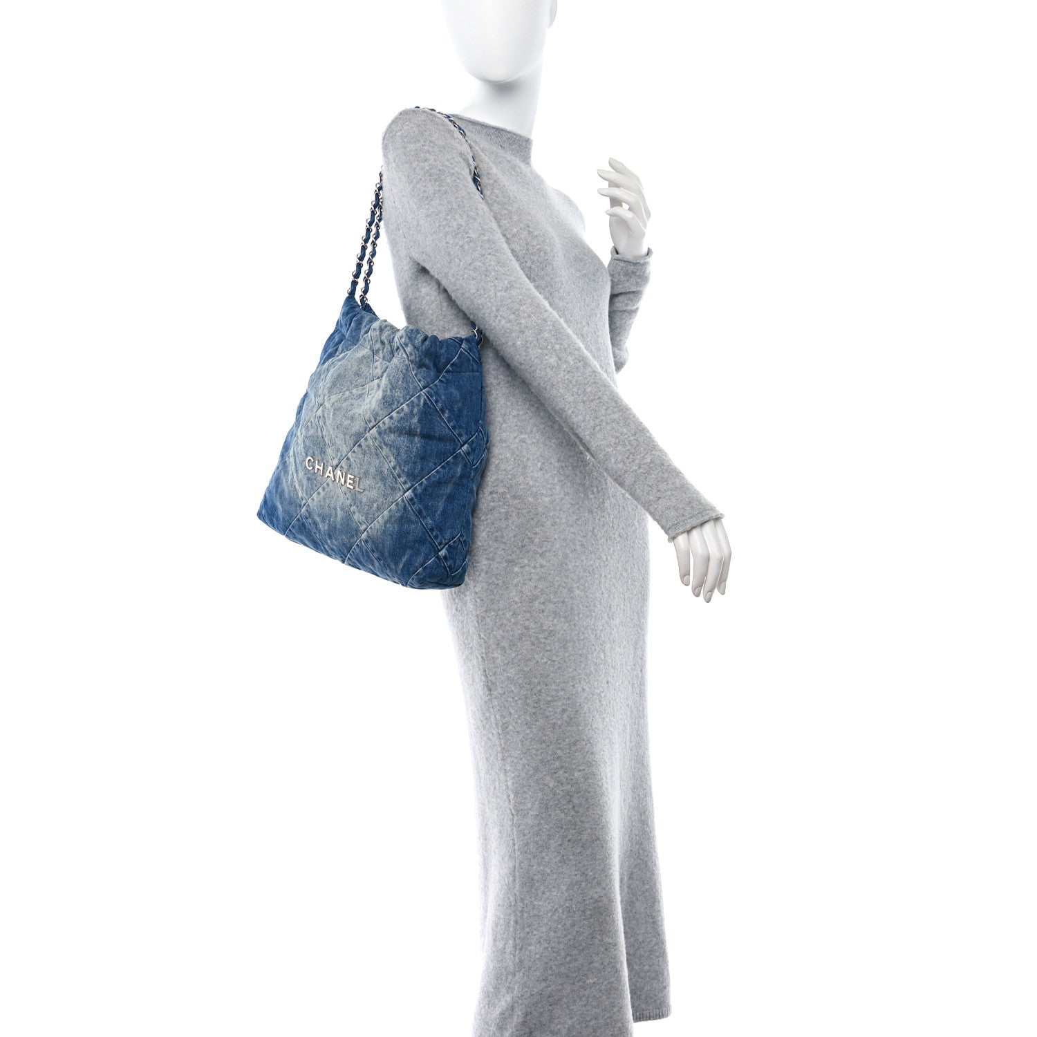 Chanel Denim Quilted Small Chanel 22 Blue 2 of 12