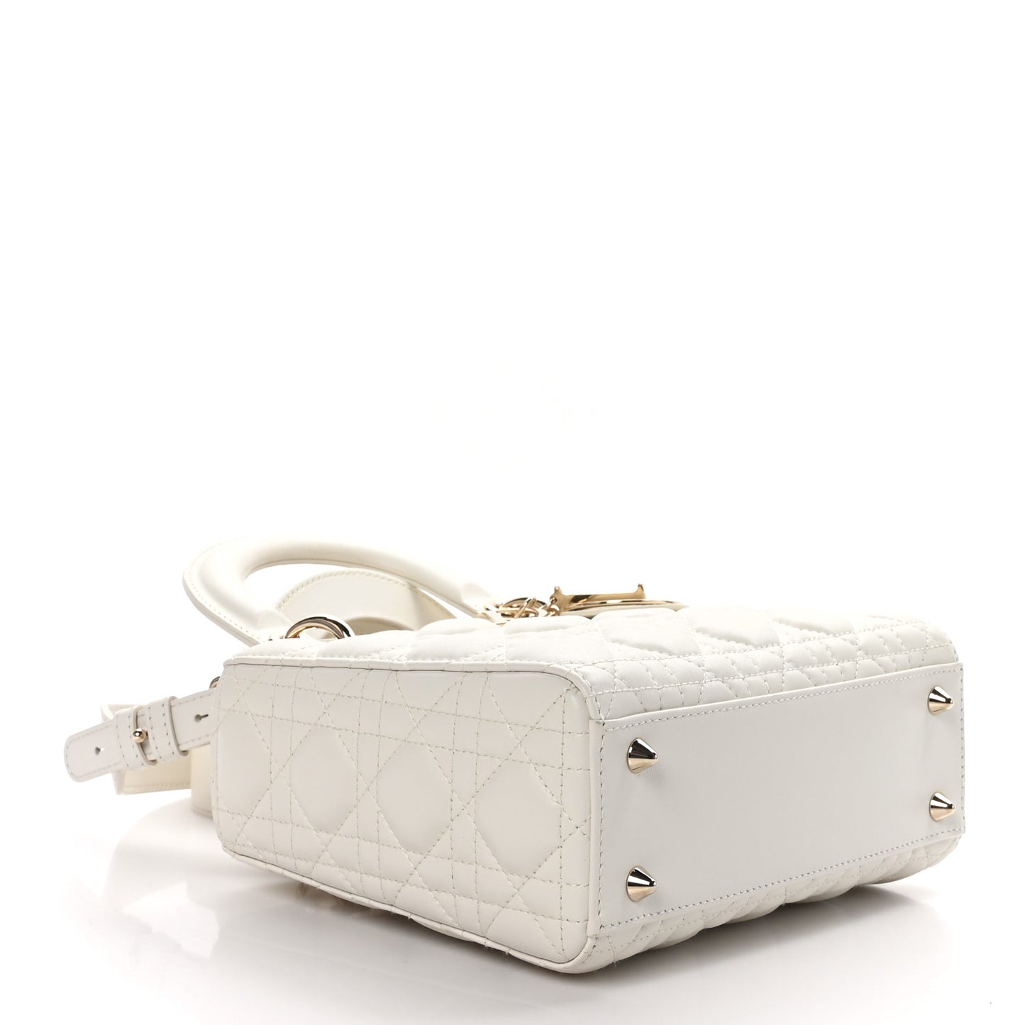 Lambskin Cannage Small My ABCDior Lady Dior White