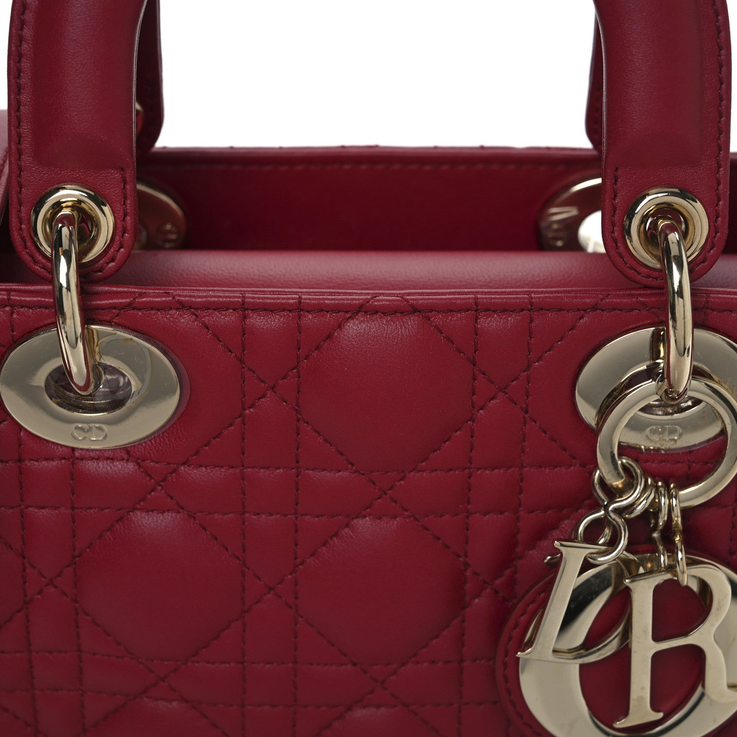 Christian Dior Lambskin Cannage Small My ABCDior Lady Dior Red 8 of 12