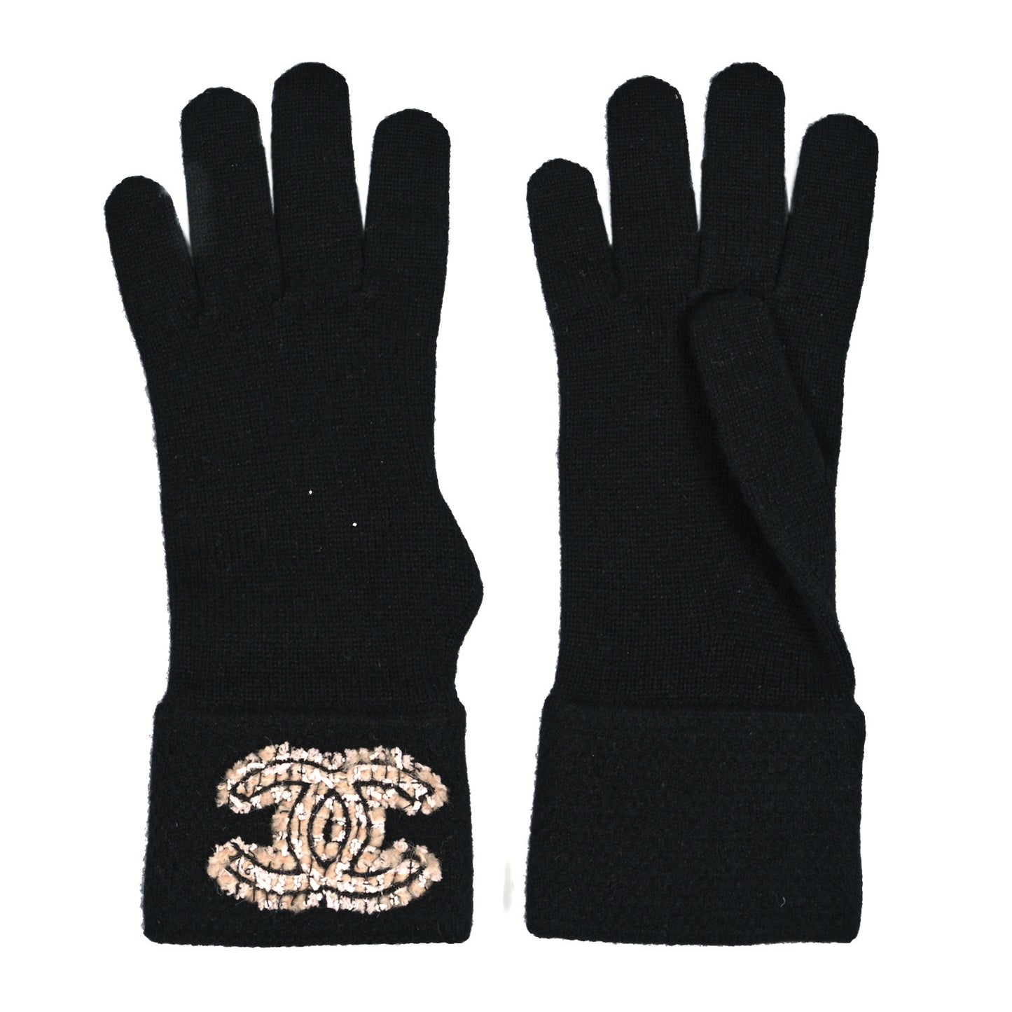 Cashmere Tweed CC Gloves Black