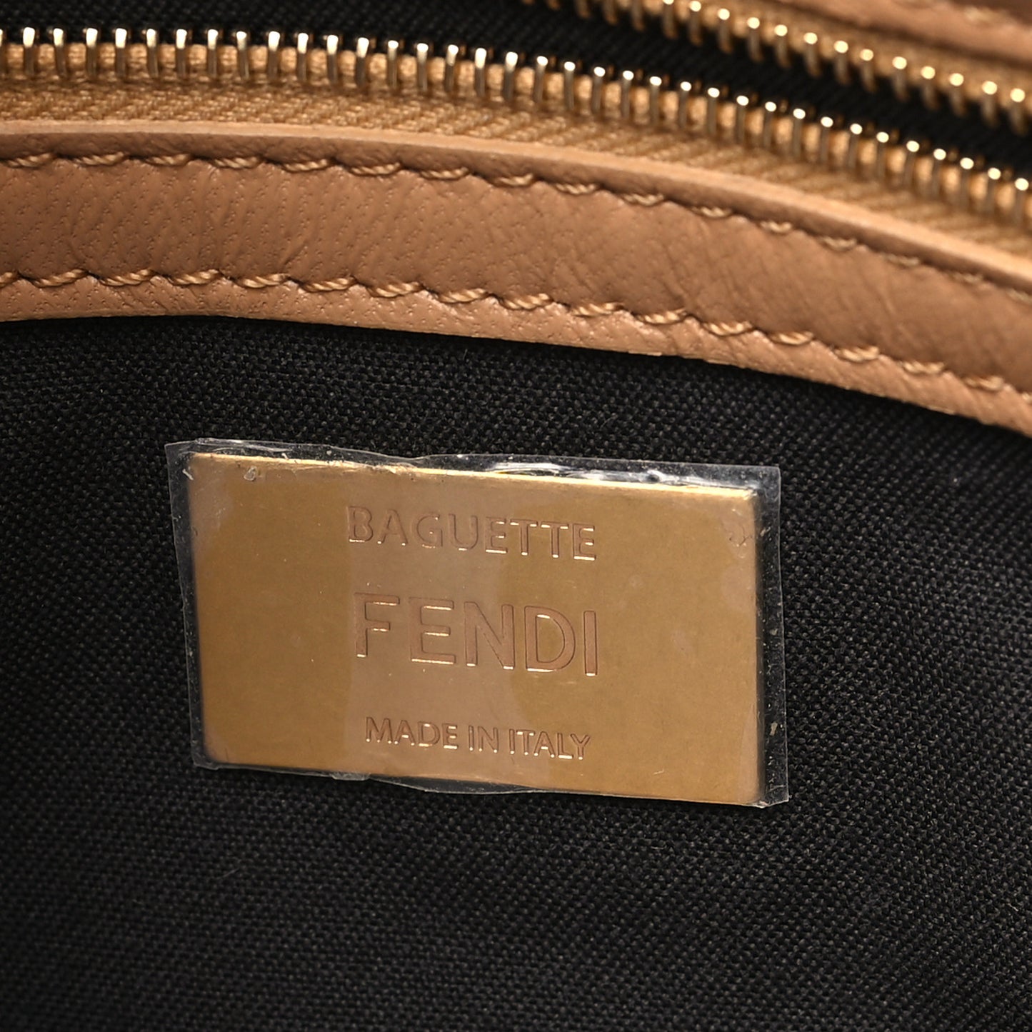 Nappa FF 1974 Embossed Baguette Miele Scuro