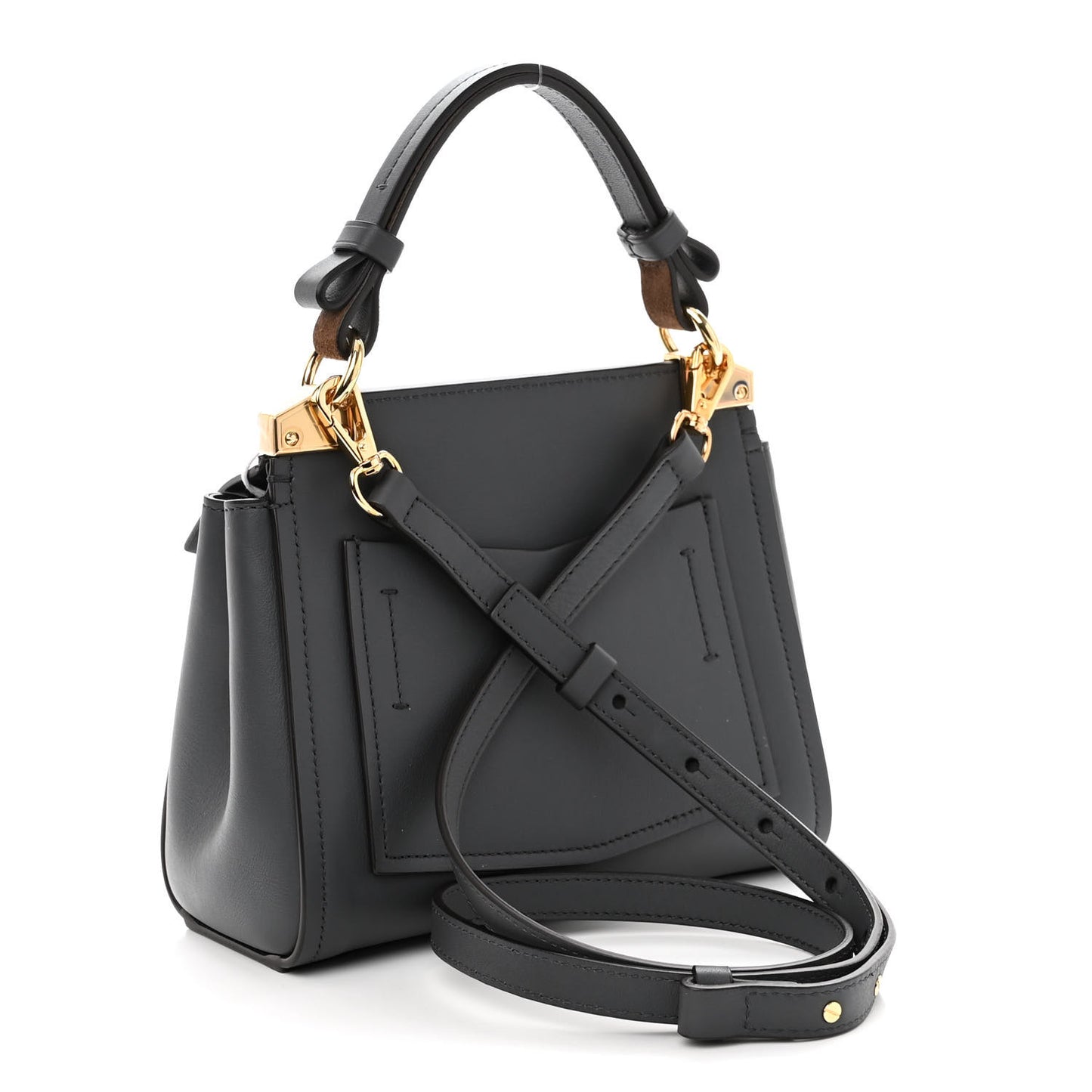 Calfskin Mini Mystic Shoulder Bag Storm Grey