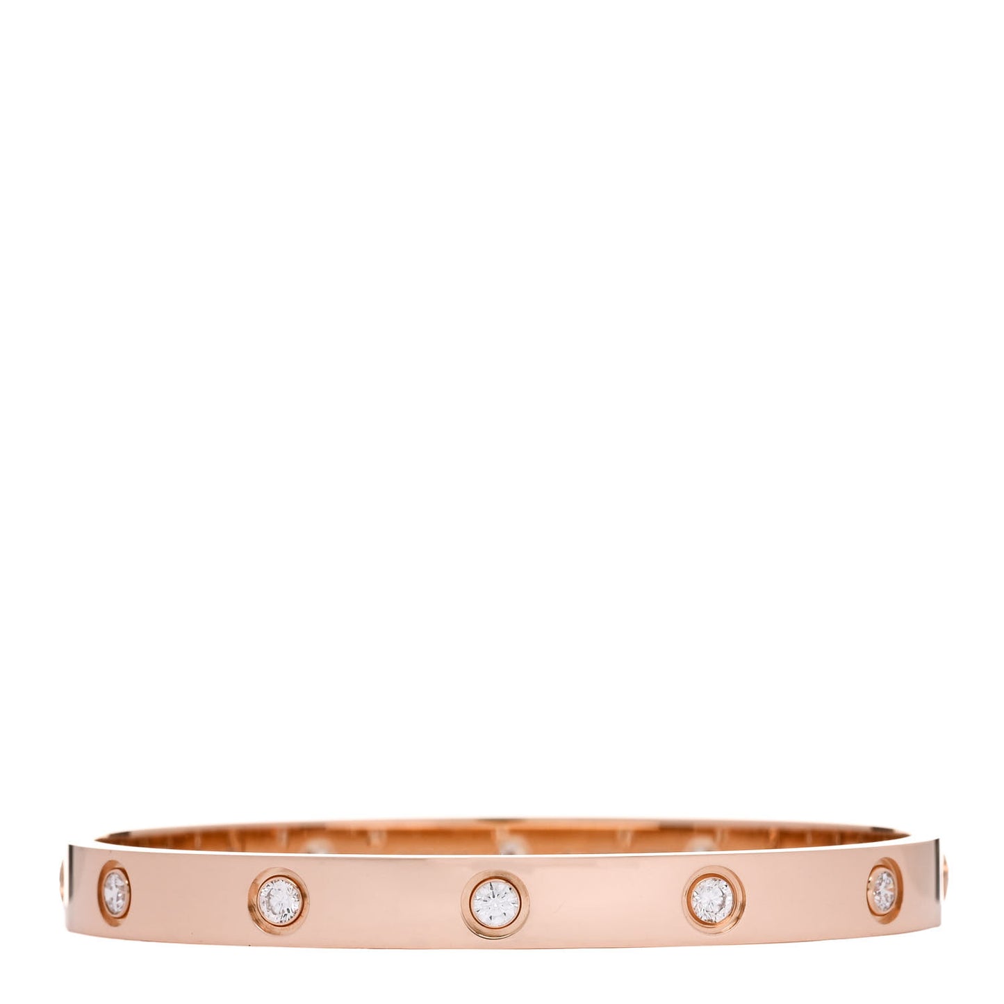 18K Pink Gold 10 Diamond LOVE Bracelet 17