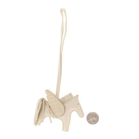 Milo Lambskin Matte Alligator Touch Grigri Rodeo Pegase Horse Bag Charm PM Craie Nata Beton