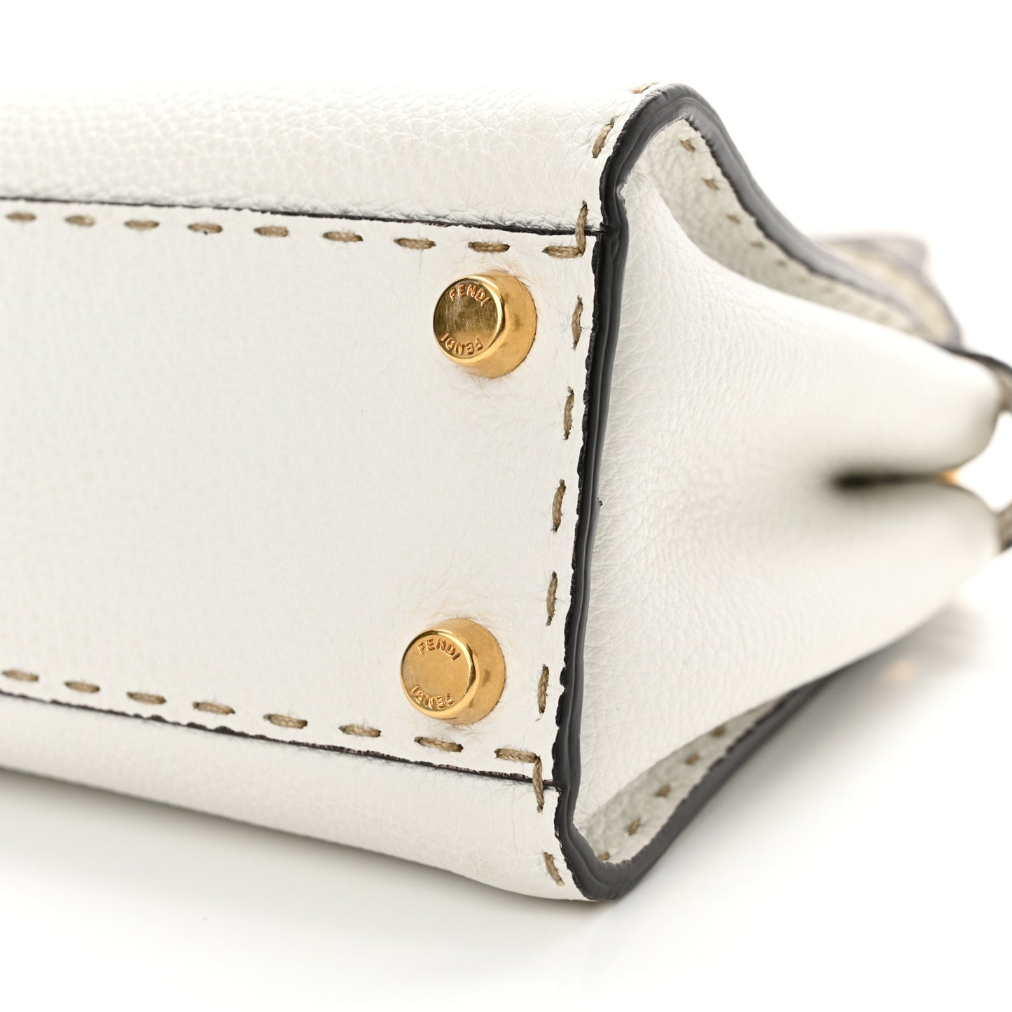 Cuoio Romano Selleria Mini Peekaboo Iconic Satchel White