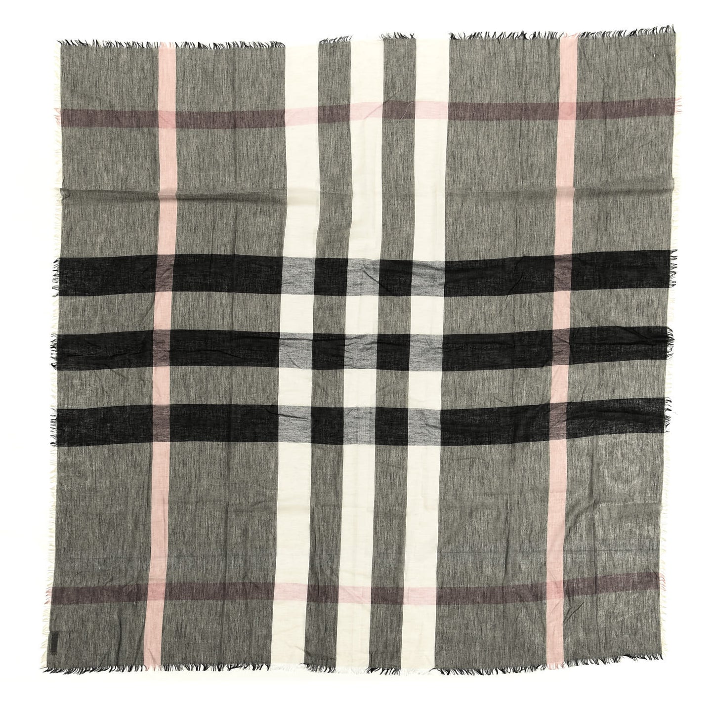 Modal Wool Relaxed Mega Check Square Scarf Dark Trench