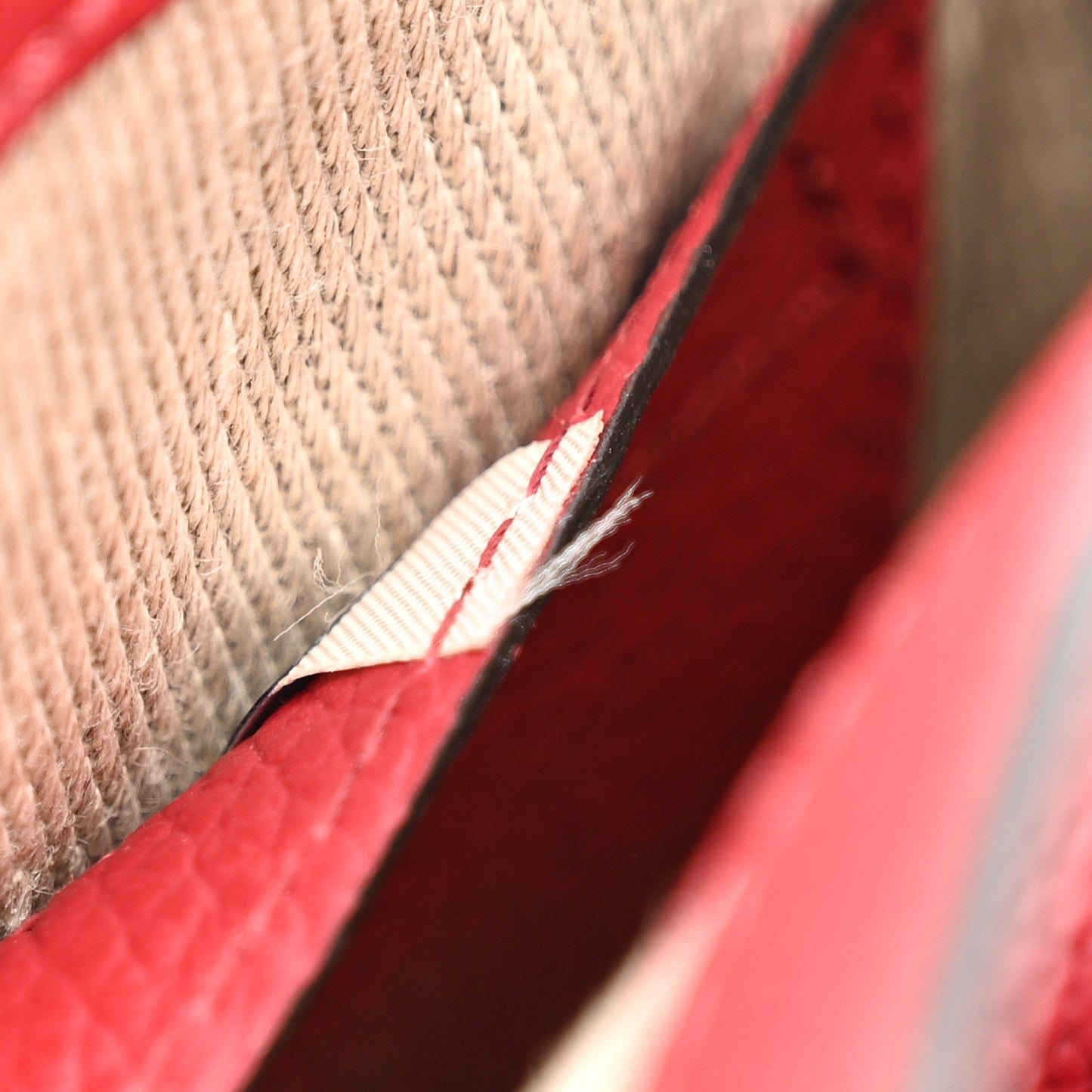 Grained Calfskin Small Marcie Saddle Bag Red
