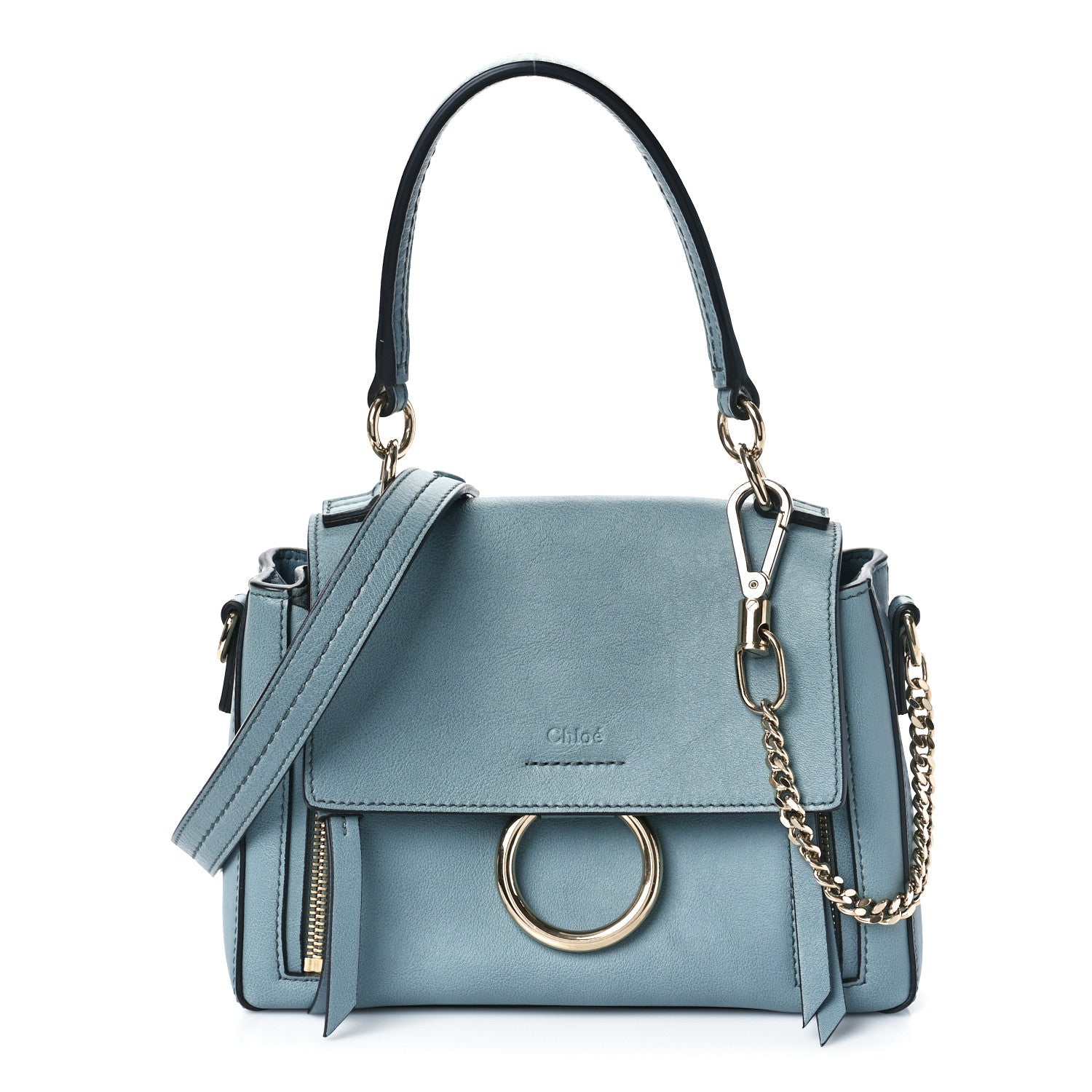 ら*む様 Chloe faye day スモールデイバッグ Chloe Calfskin Mini Faye Day Shoulder Bag Cloudy Blue 1225413