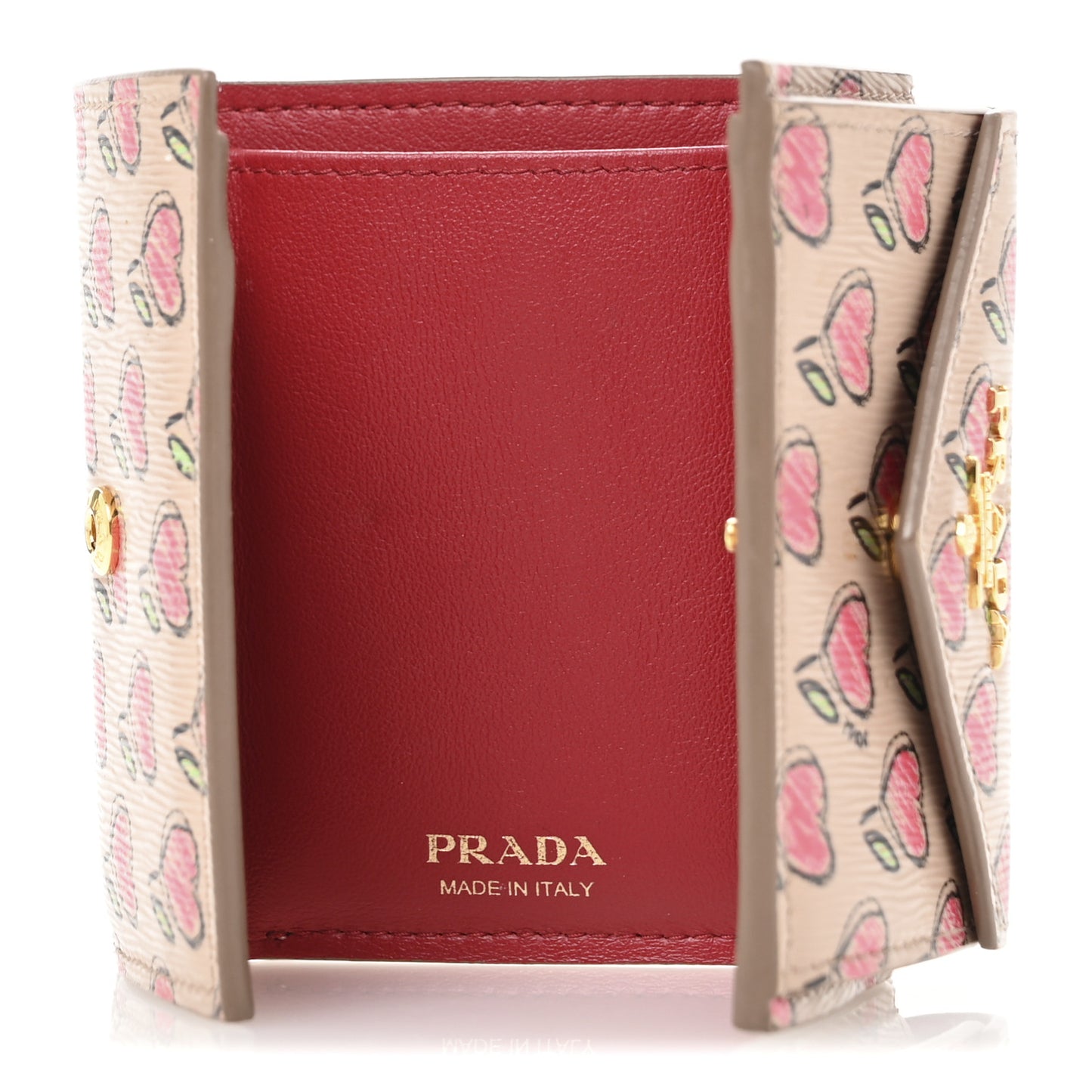 Vitello Move Love Print Envelope Tri-Fold Wallet Cipria