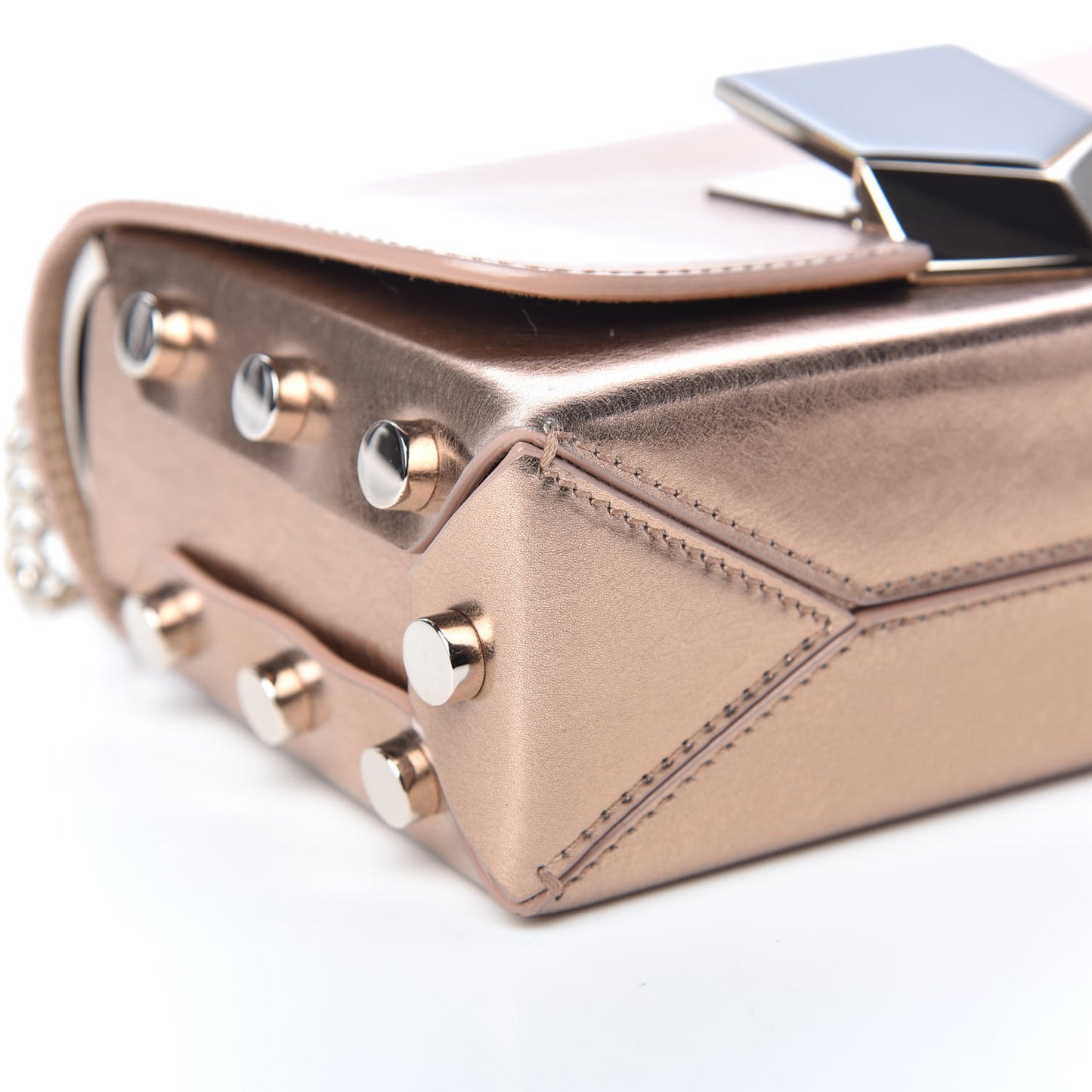 Metallic Calfskin Lockett Petite Shoulder Bag Gold