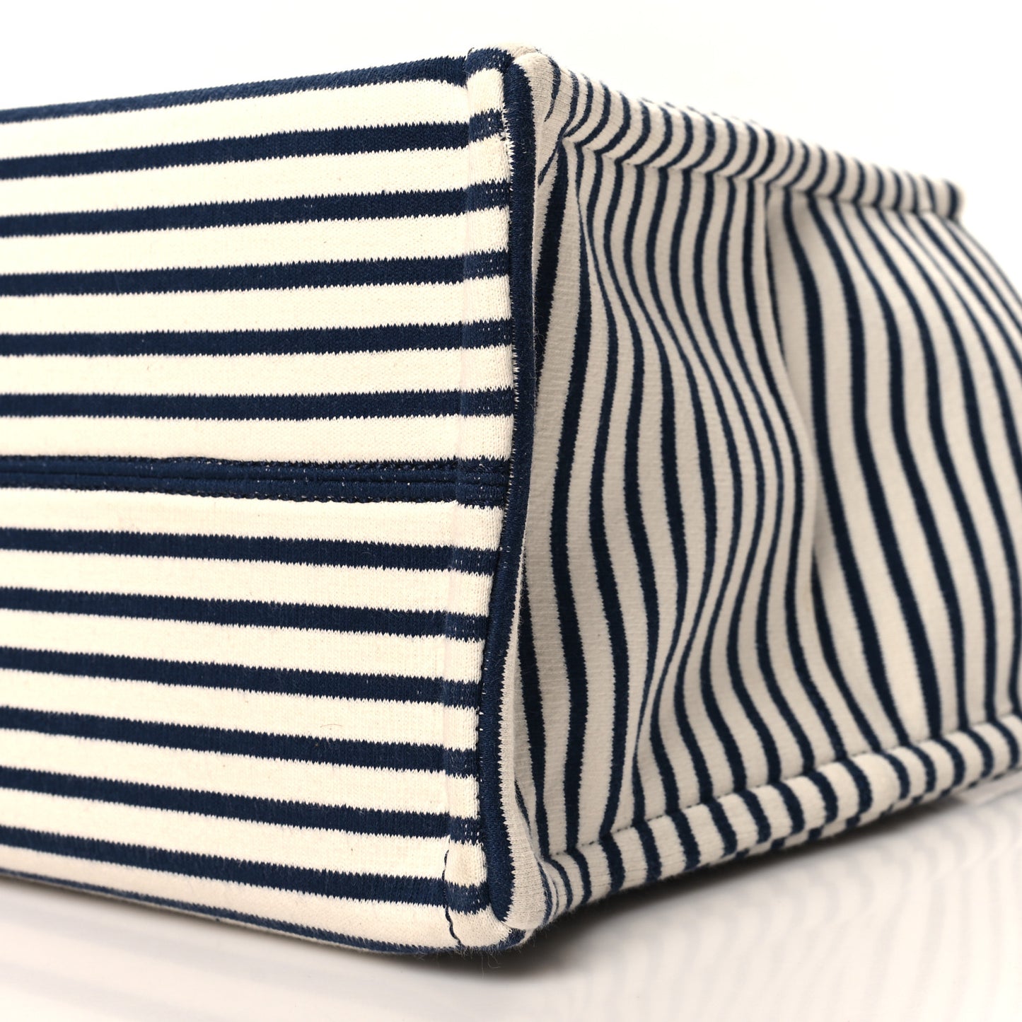 Canvas Calfskin Triomphe Large Cabas Navy Tan