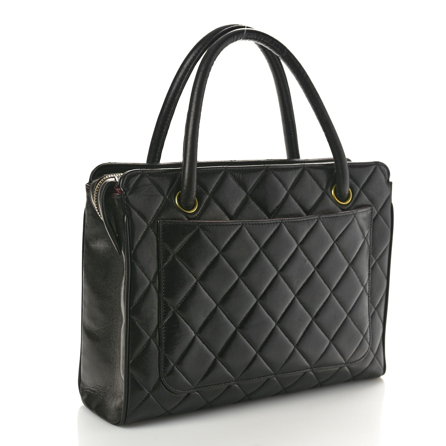 Chanel Lambskin Quilted Top Handle Bag Black 3 of 11