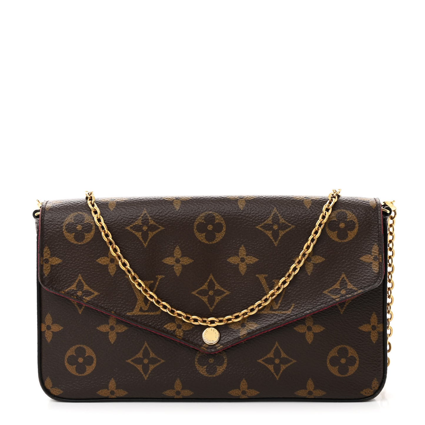 Monogram Pochette Felicie Chain Wallet Fuchsia