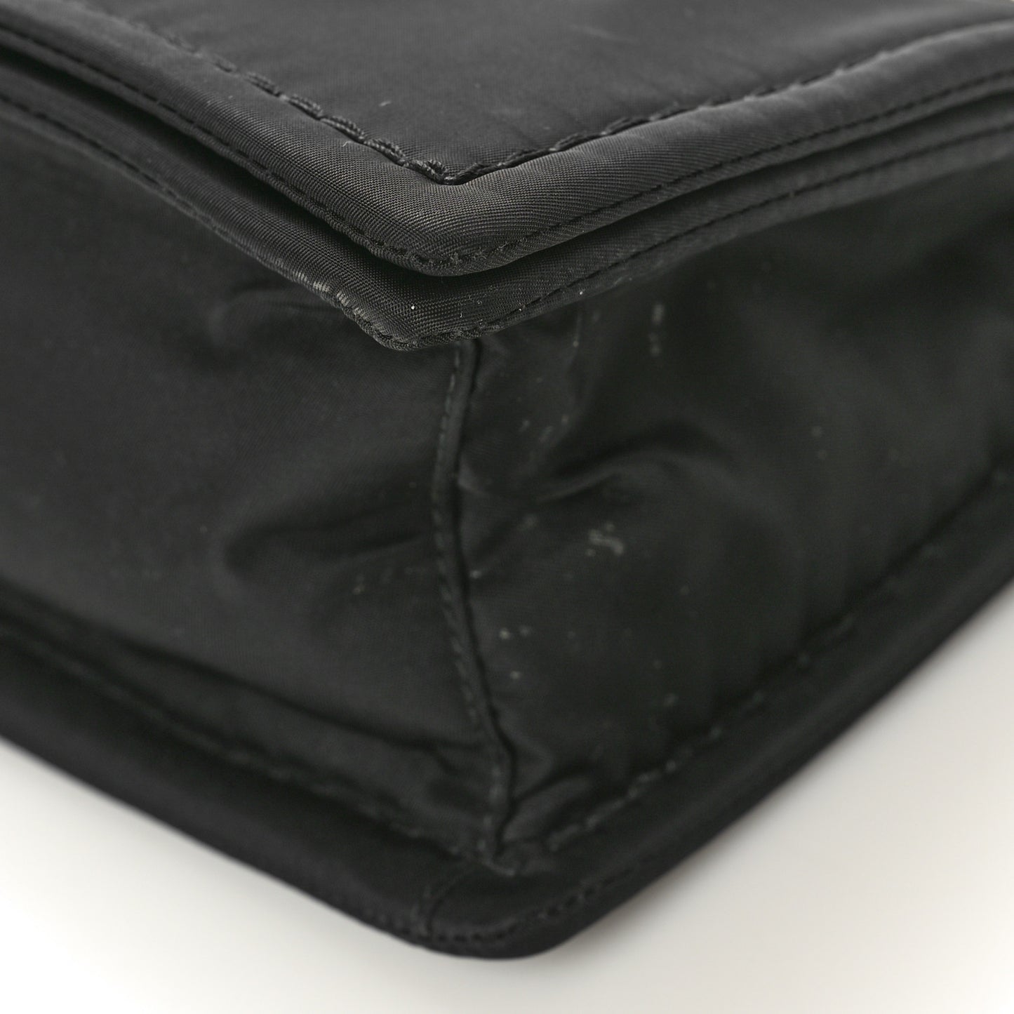 Tessuto Nylon Chain Flap Shoulder Bag Black