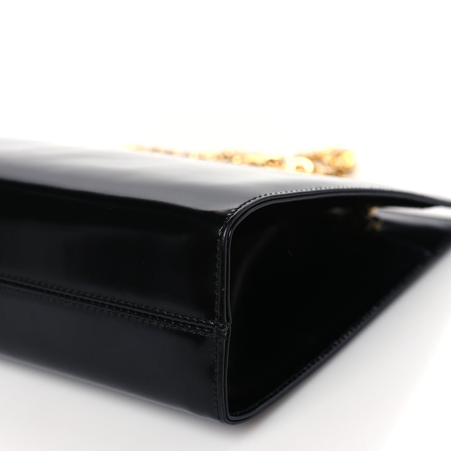Brushed Calfskin Gancini Trifolio Chain Bag Black