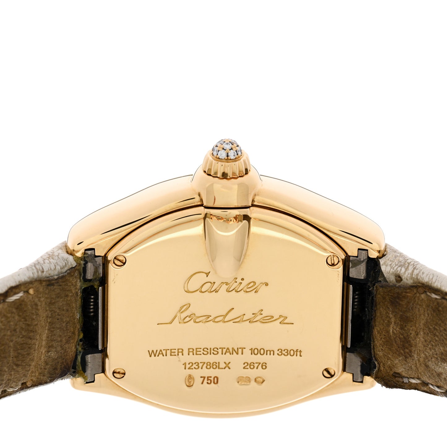18K Yellow Gold Alligator Diamond 31mm Roadster Quartz Watch