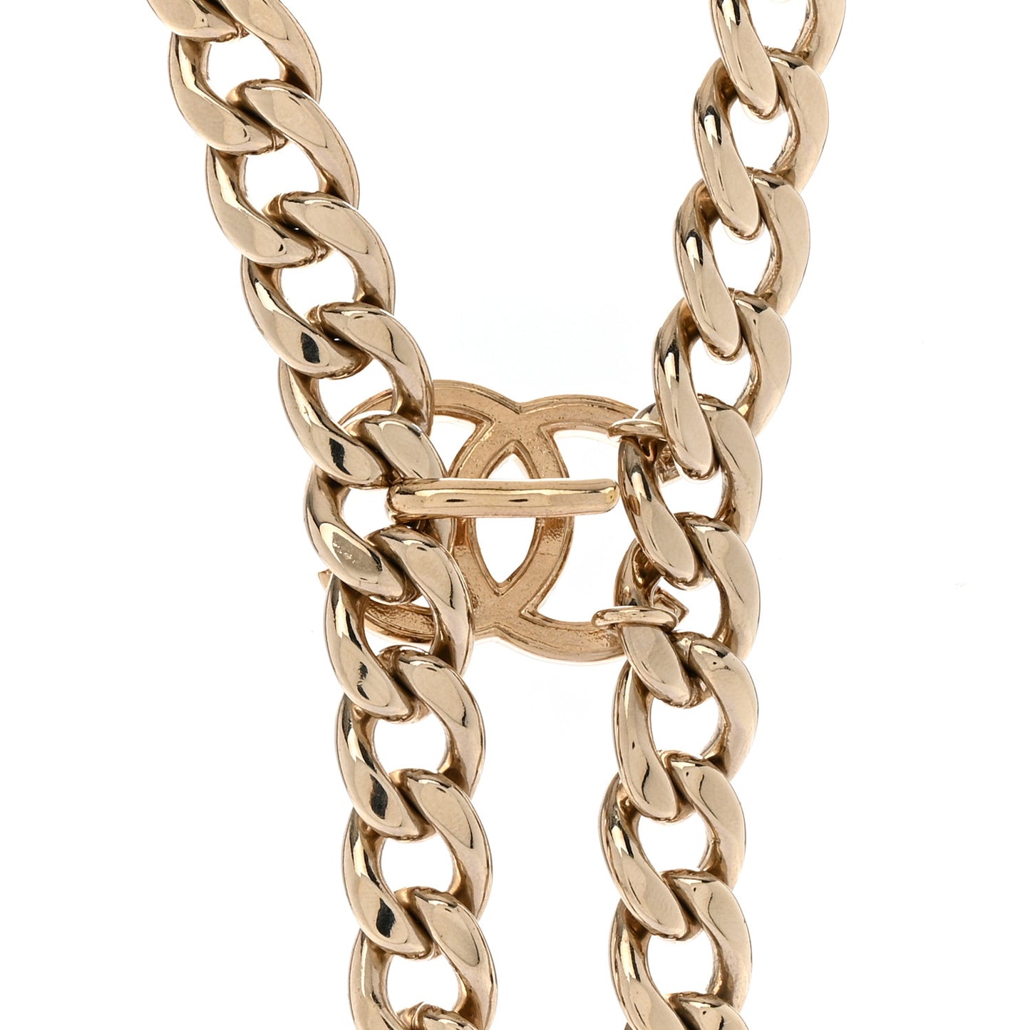 Metal Strass Pearl Lipstick Necklace Pink Gold