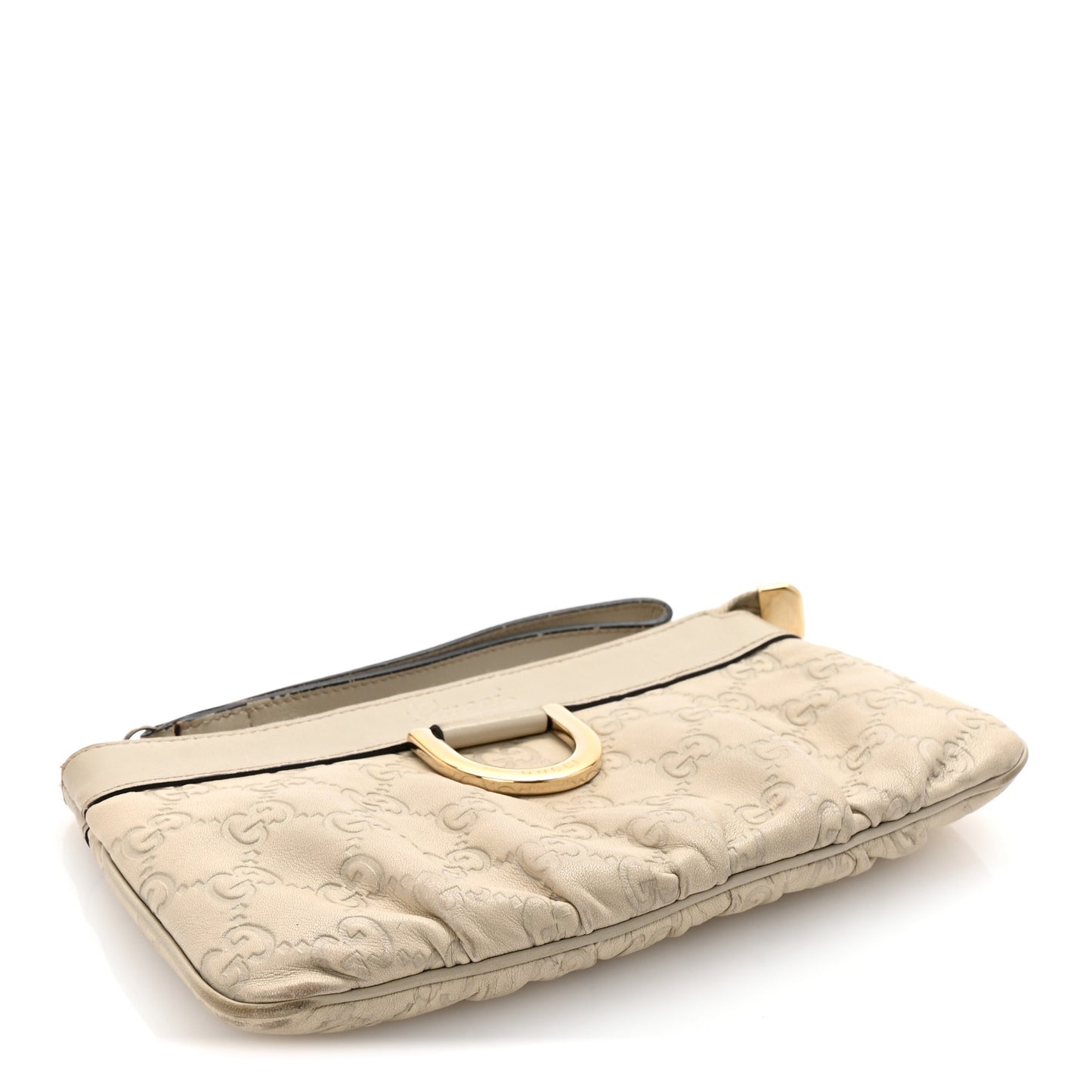 Guccissima D Gold Wristlet Off White
