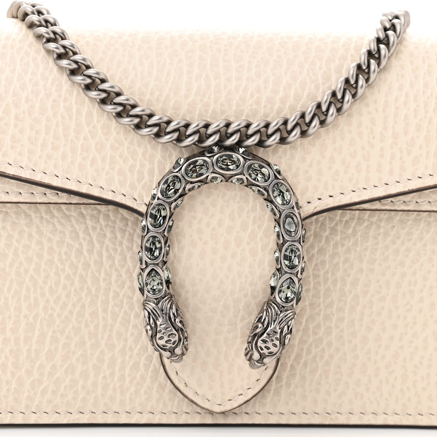 Dollar Calfskin Crystal Super Mini Dionysus Shoulder Bag Mystic White Black Diamond