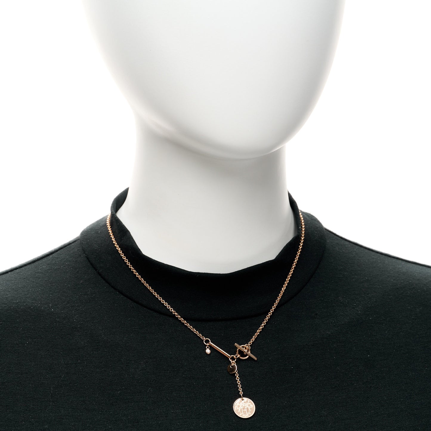 18K Rose Gold Diamond PM Ex-Libris Pendant Necklace