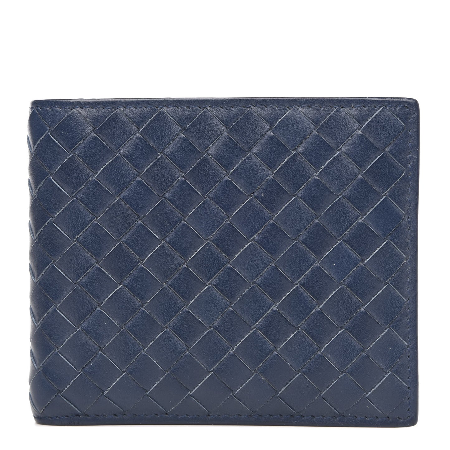 Nappa Intrecciato Bi-Fold Wallet Denim