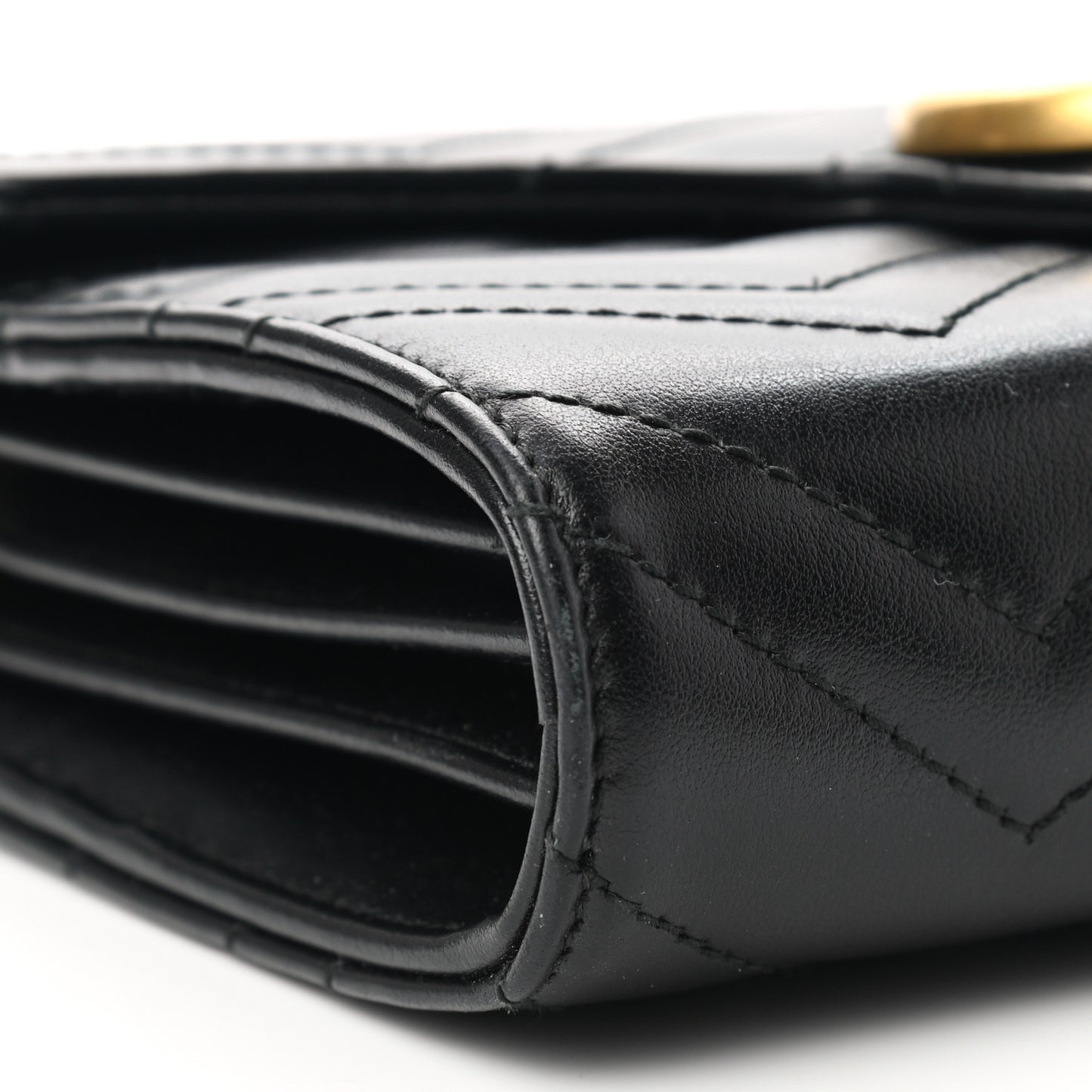 Calfskin Matelasse GG Marmont Chain Wallet Black