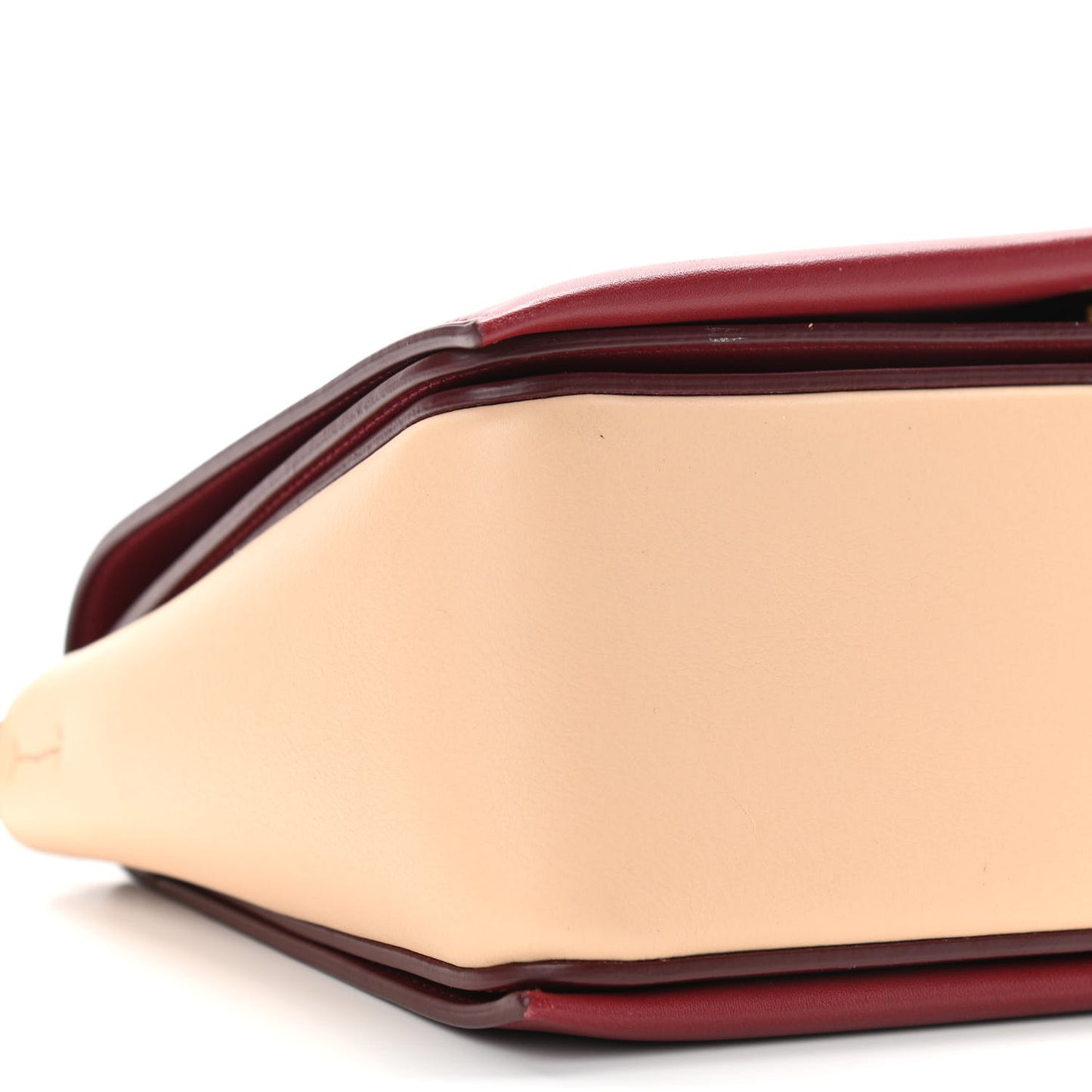 Shiny Smooth Calfskin Medium Frame Shoulder Bag Ruby Nude