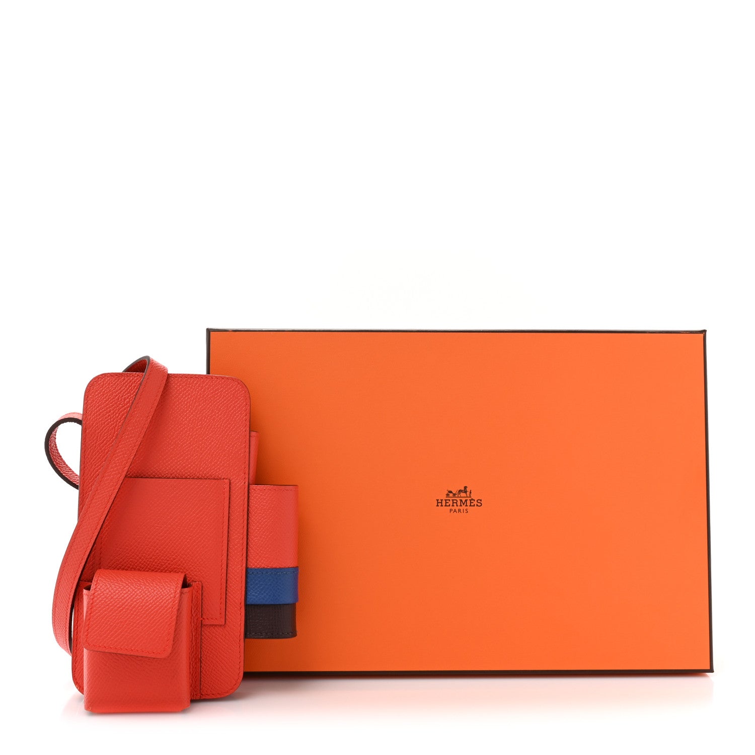 Hermes Epsom Hermesway Phone Case Capucine Bleu De France Rogue Sellier 9 of 9