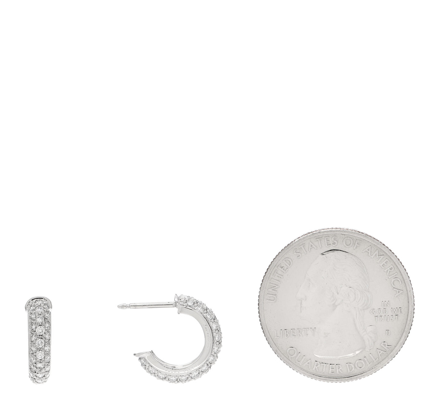 Platinum Diamond Etincelle De Cartier Hoop Earrings