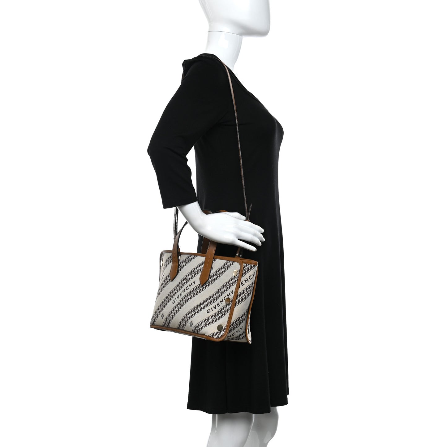 Canvas Mini Bond Shopper Tote Beige