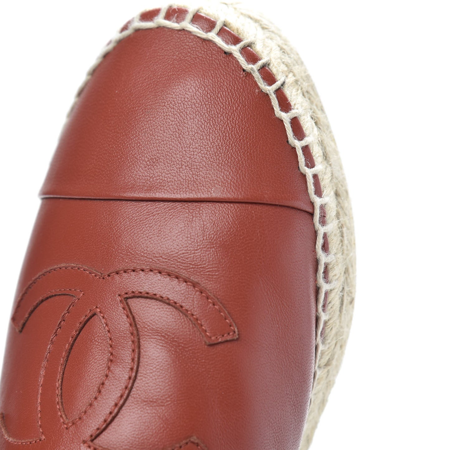 Lambskin CC Espadrilles 38 Brown