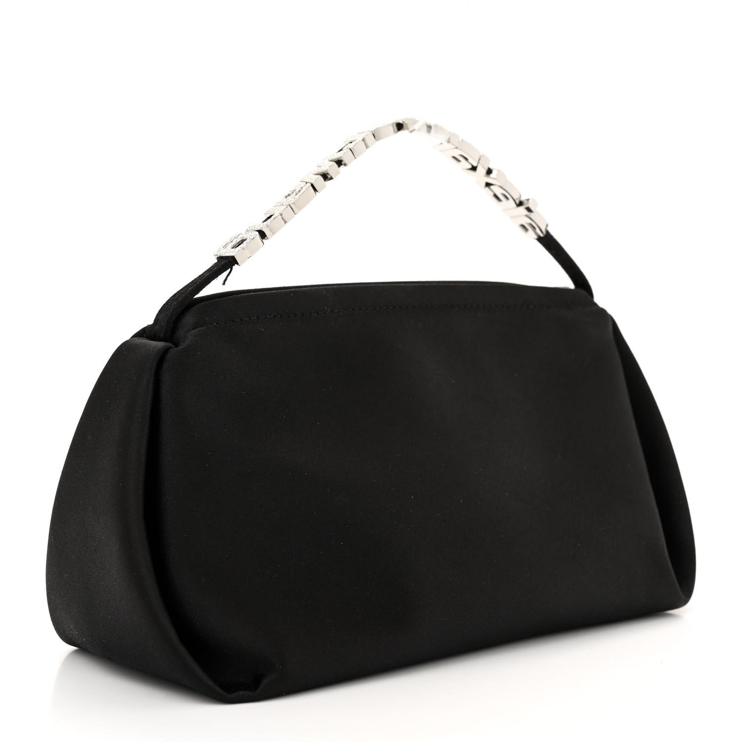 Satin Crystal Logo Micro Marquess Bag Black