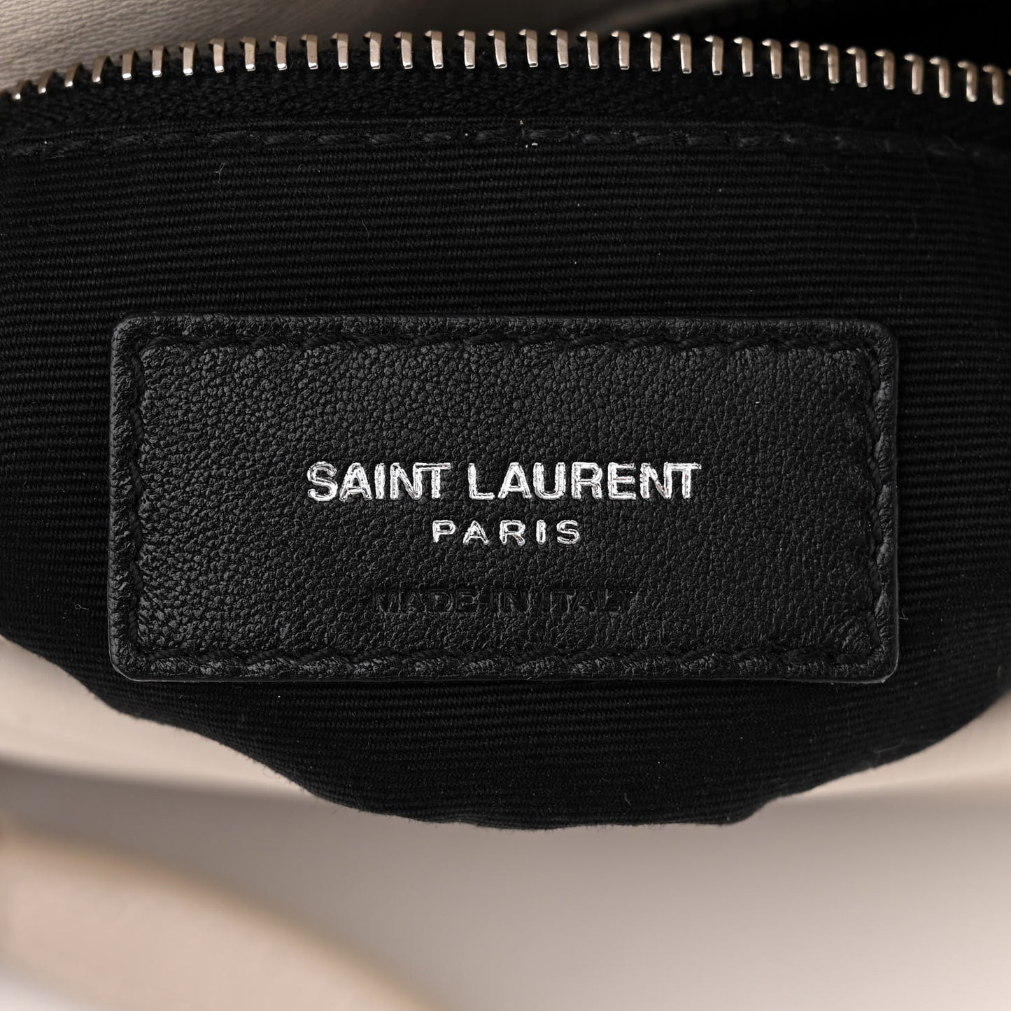 SAINT LAURENT Lambskin Quilted Toy Loulou Puffer Monogram Chain Satchel Crema Soft