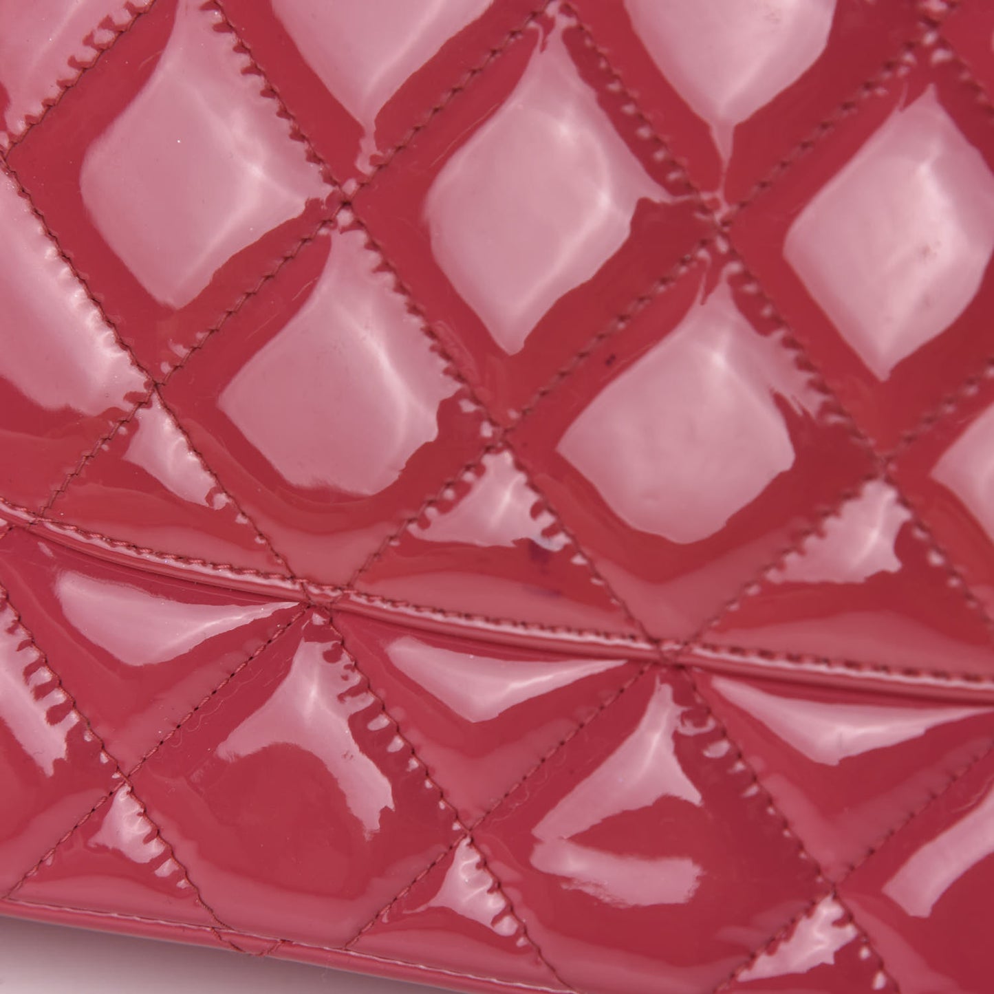 Patent Quilted Jumbo Double Flap Pink
