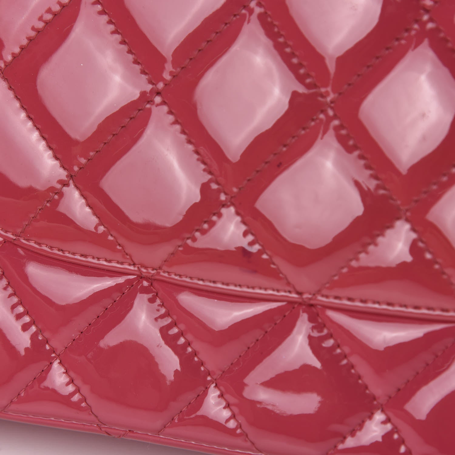 Chanel Patent Quilted Jumbo Double Flap Pink 8 of 14