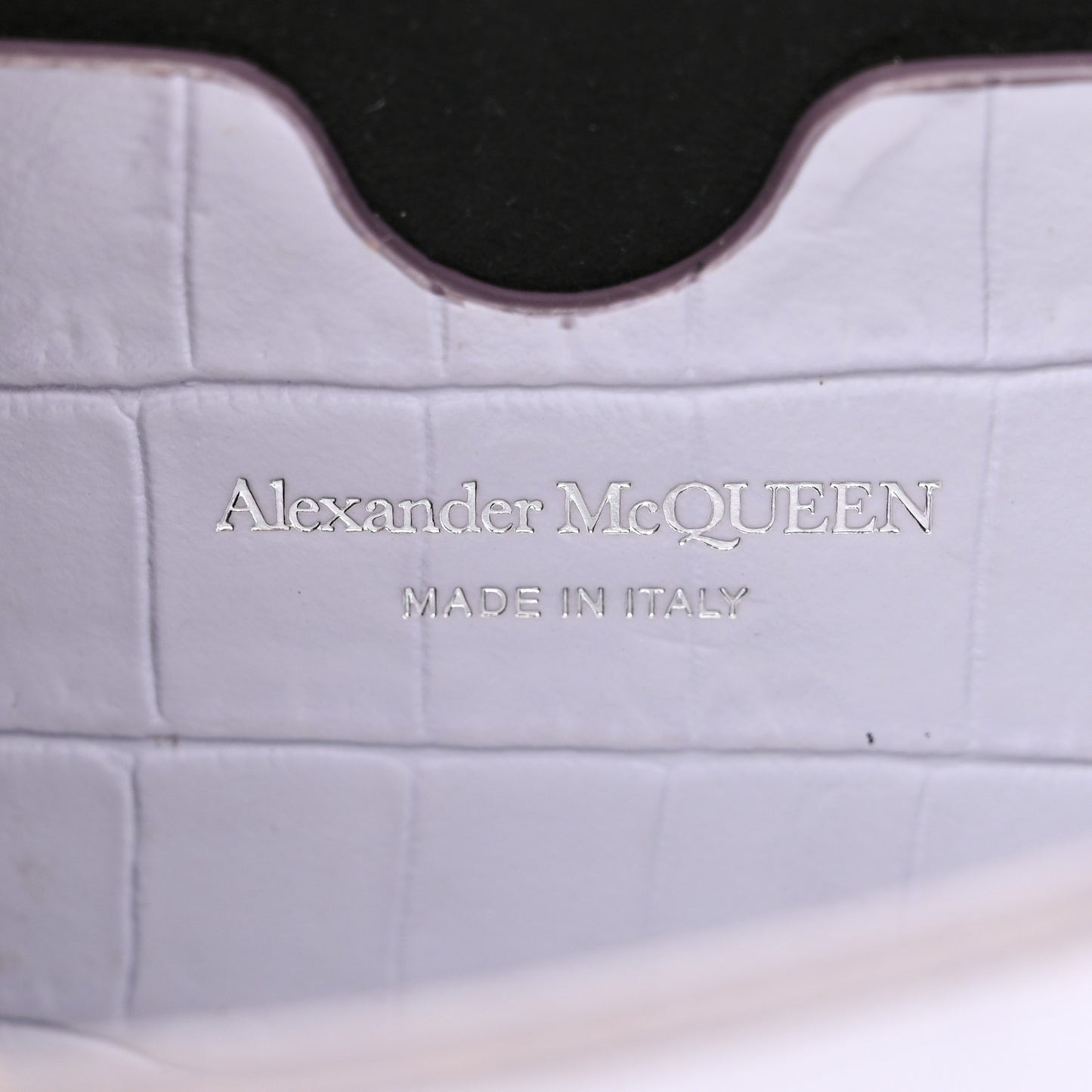 Calfskin Crocodile Embossed Skull Mini Crossbody Bag Lavender