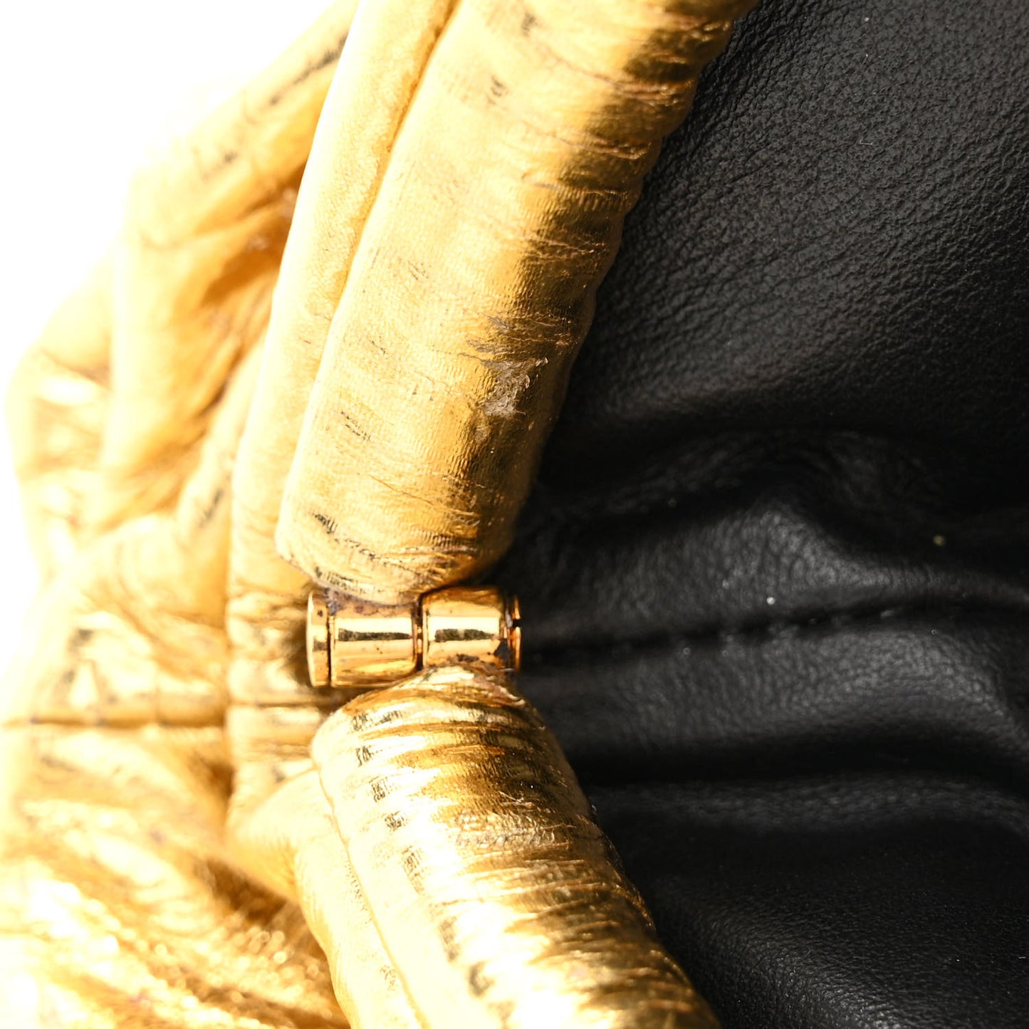 Metallic Bark Calfskin The Mini Pouch Gold