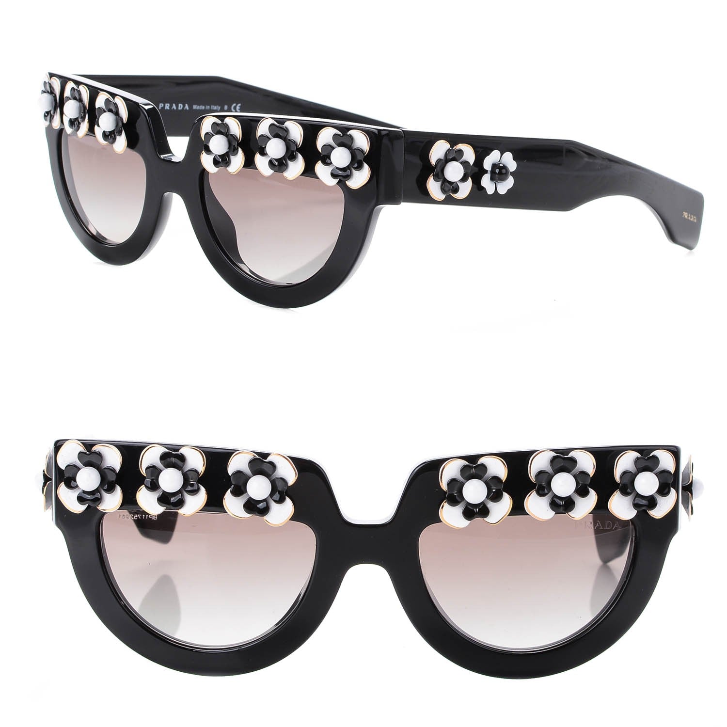 小物 PRADA archive sunglasses flower y2k Prada Flower Poeme Sunglasses SPR26P Black 138583 – FASHIONPHILE