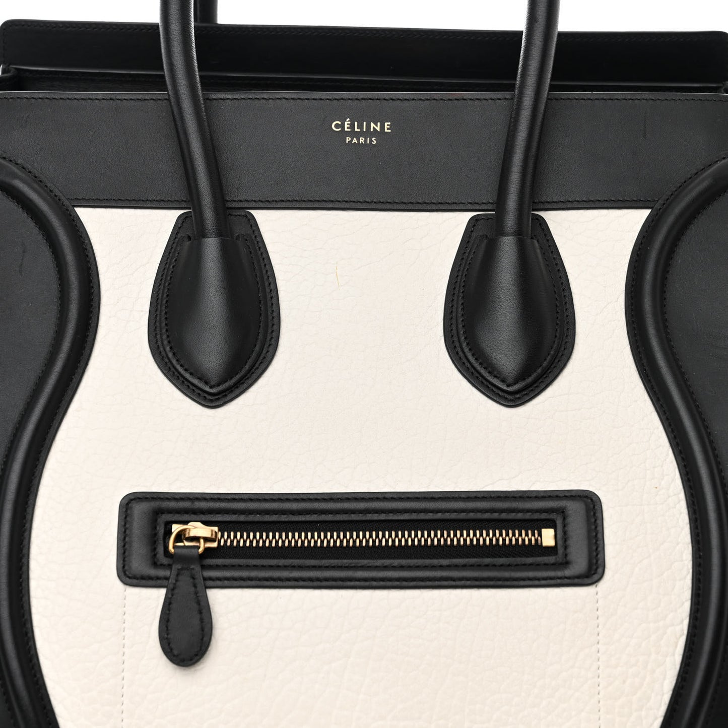 Baby Grained Calfskin Tri-Color Mini Luggage White Liquorice