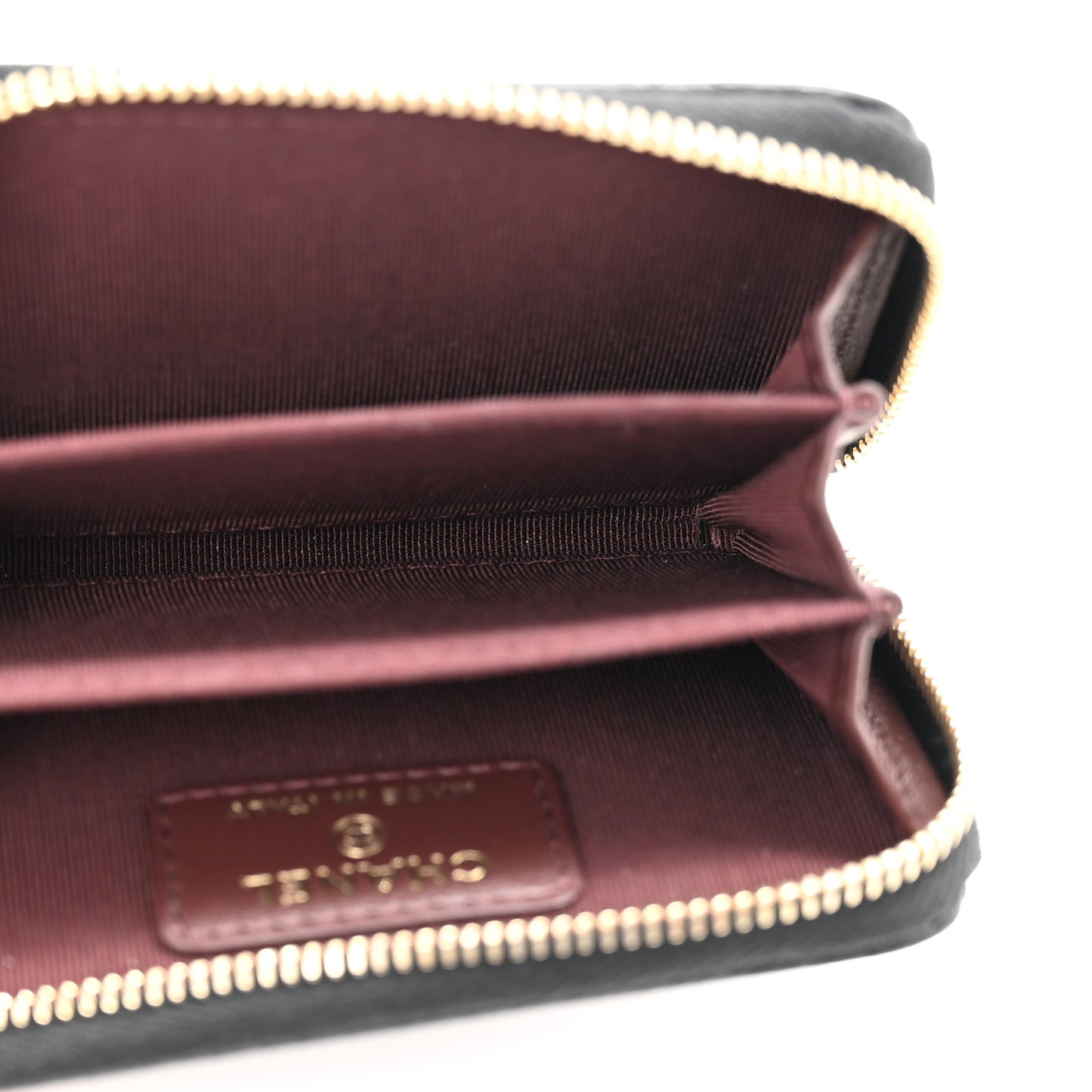 Caviar Quilted Zip Coin Purse Black