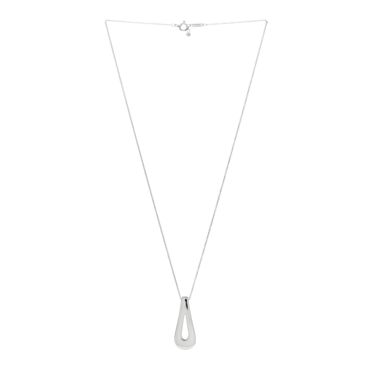 Sterling Silver Blue Sapphire Loop Pendant Necklace