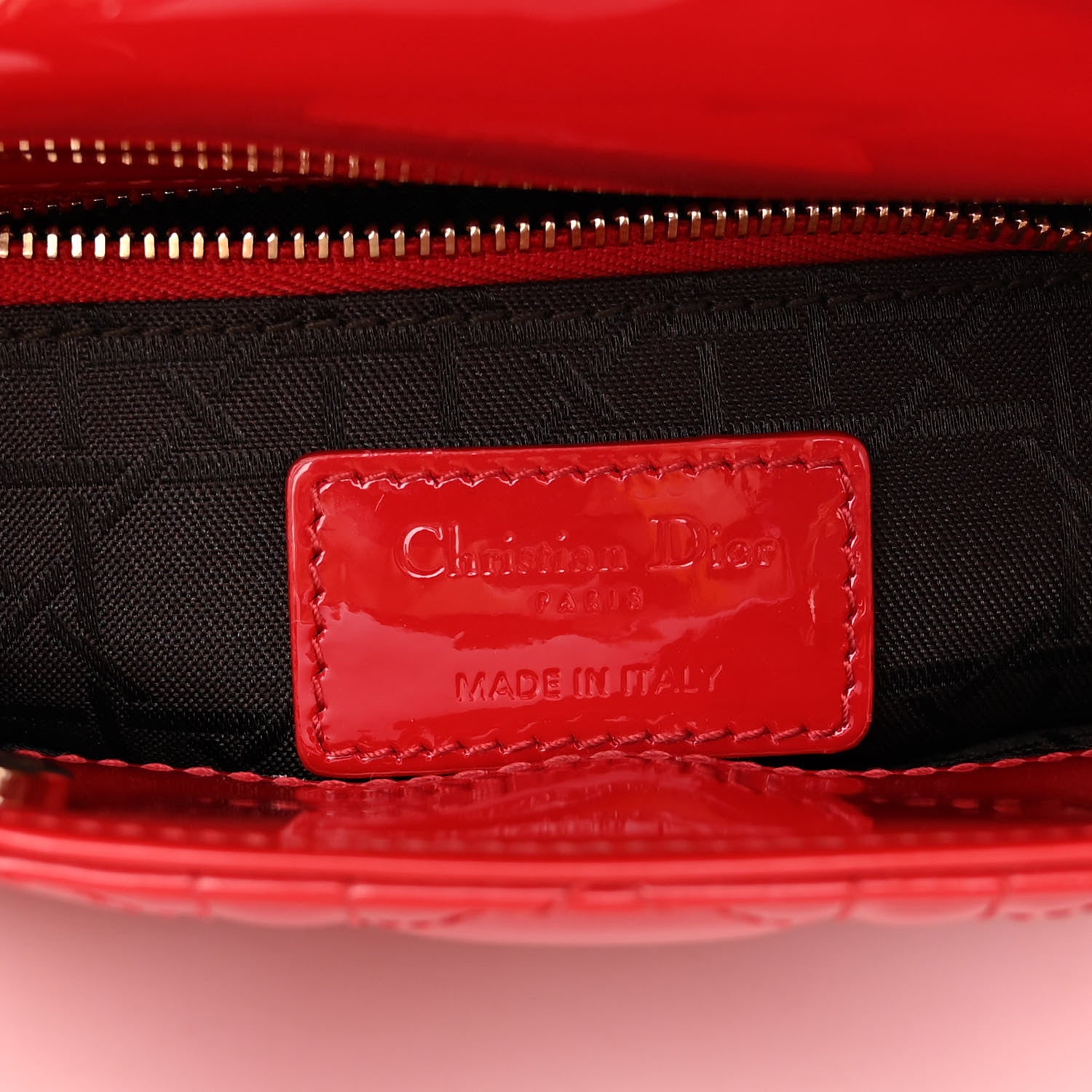 Christian Dior Patent Cannage Mini Lady Dior Red 6 of 10